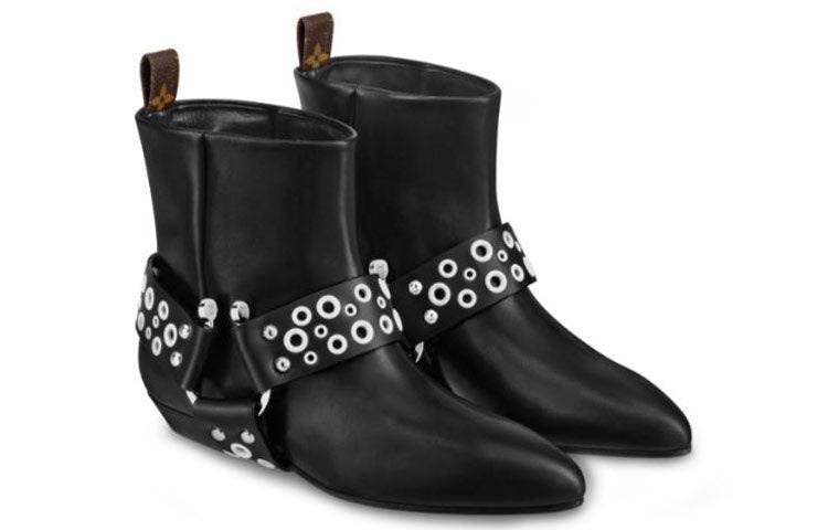 (WMNS) LOUIS VUITTON Rhapsody Ankle Boots 'Black with Silver Belt' 1A5SUO - 3