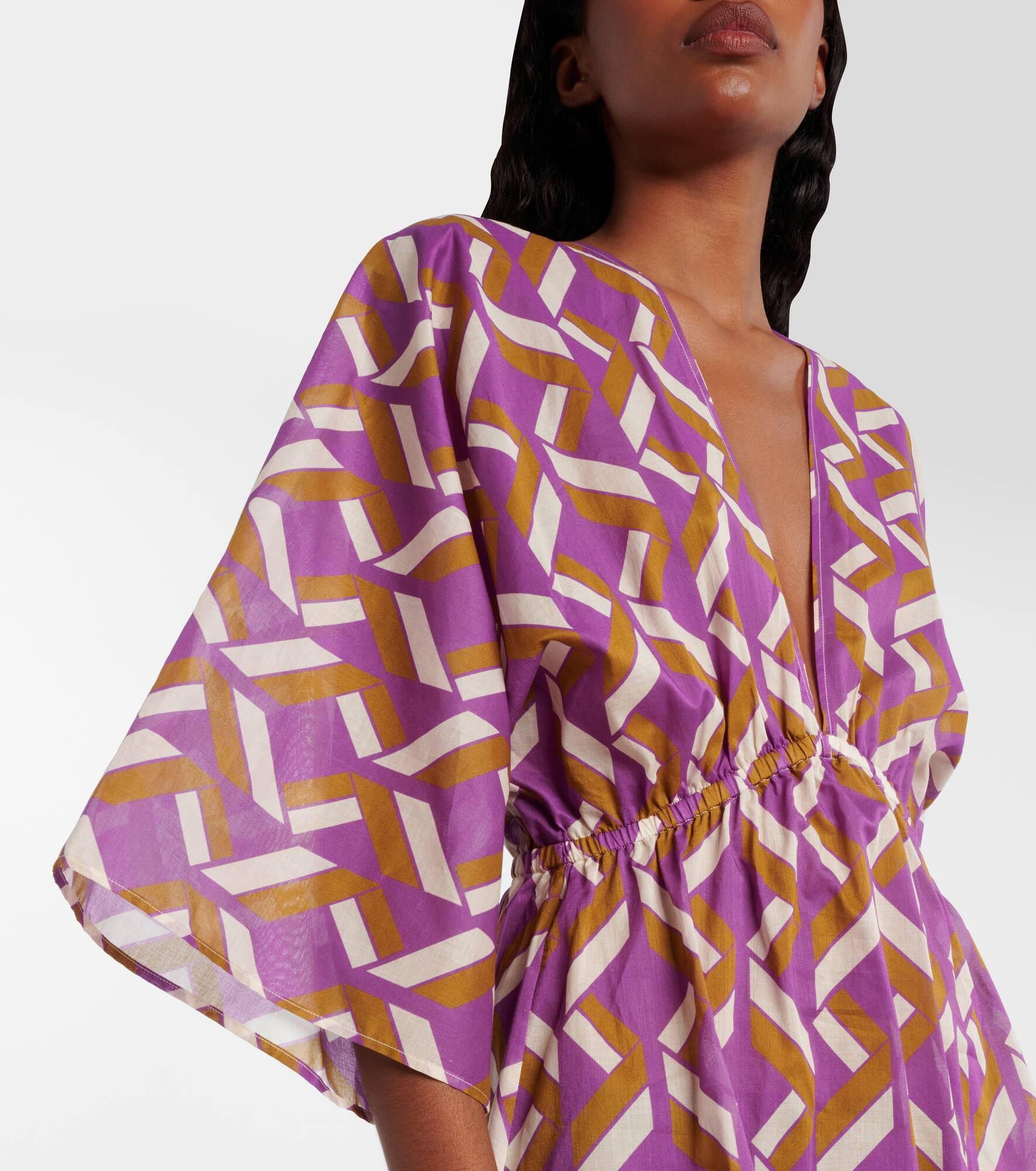 Feel patterned cotton voile minidress - 4