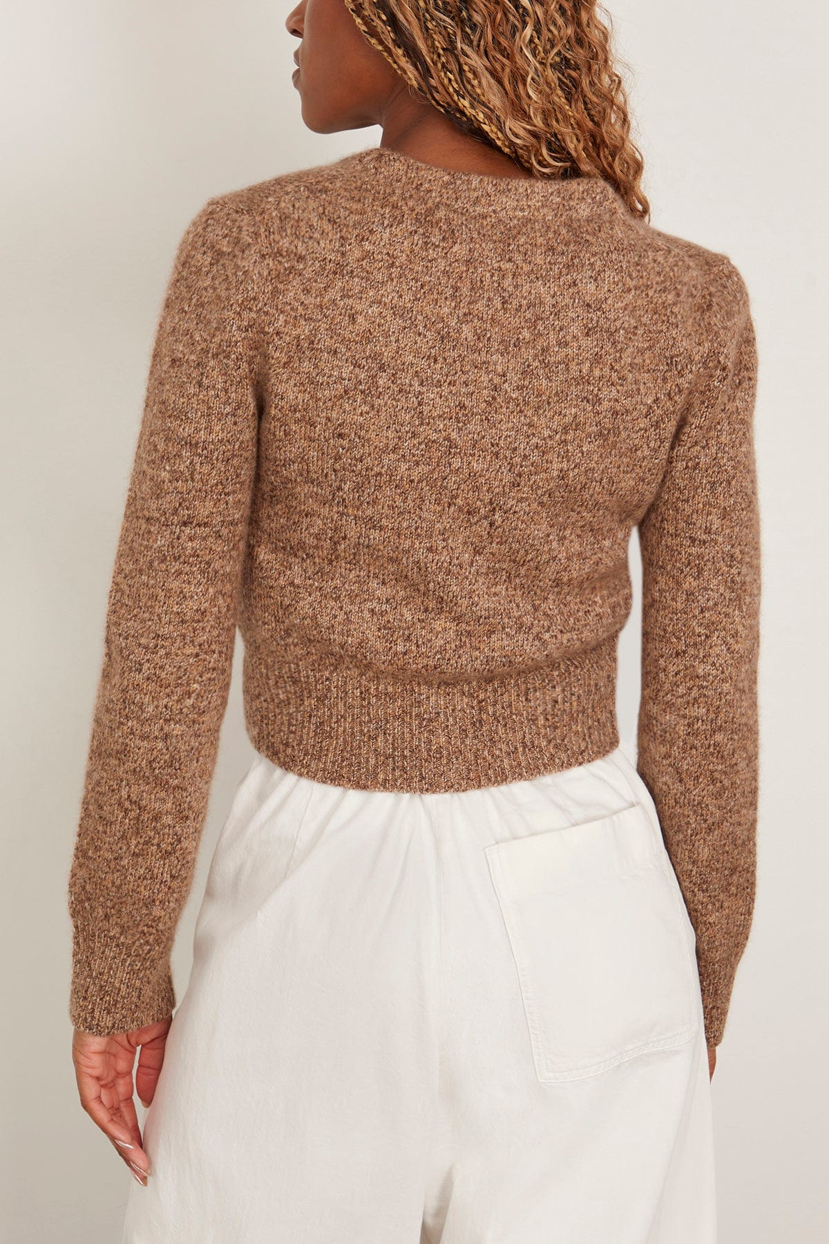 Sloane Cardigan Sweater in Marled Brown - 4