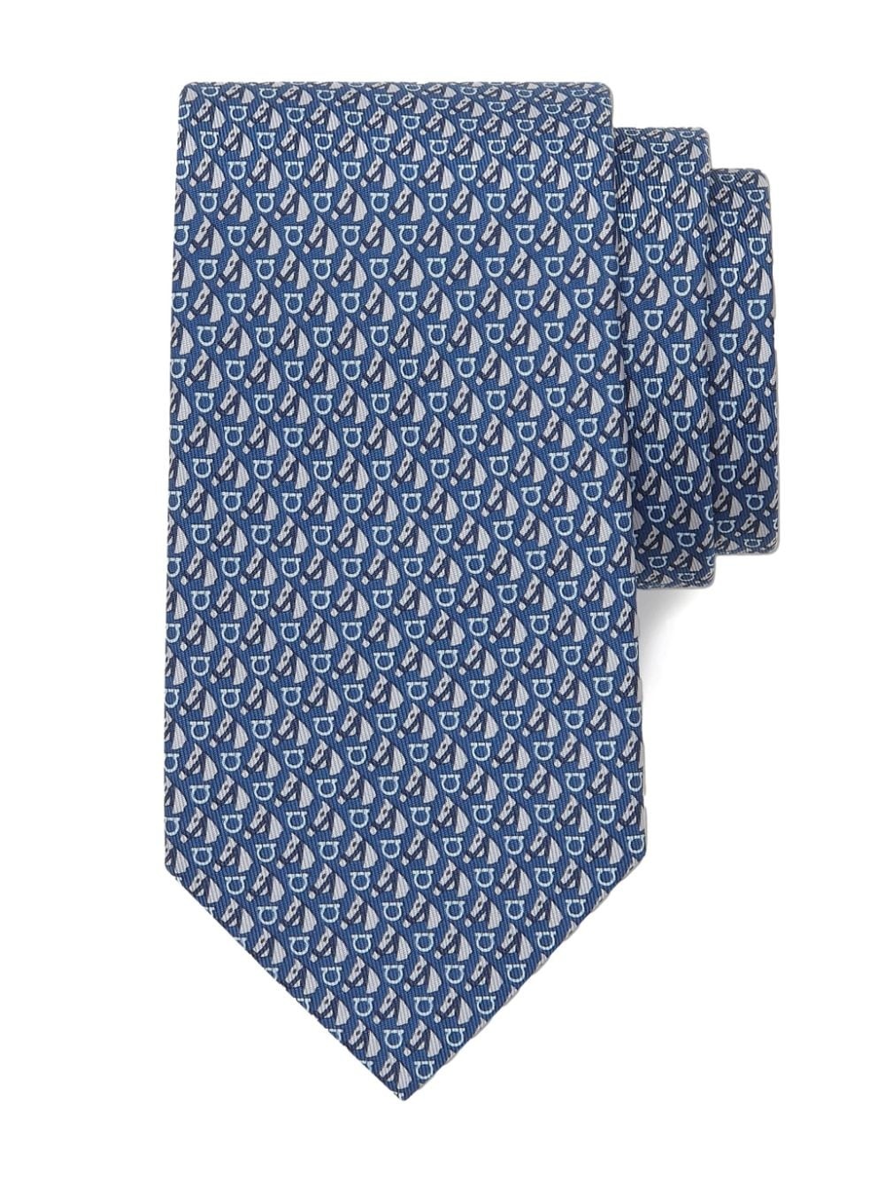 equestrian-print silk tie - 2