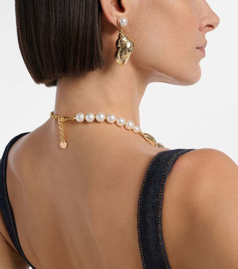 Faux pearl-embellished drop earrings 3