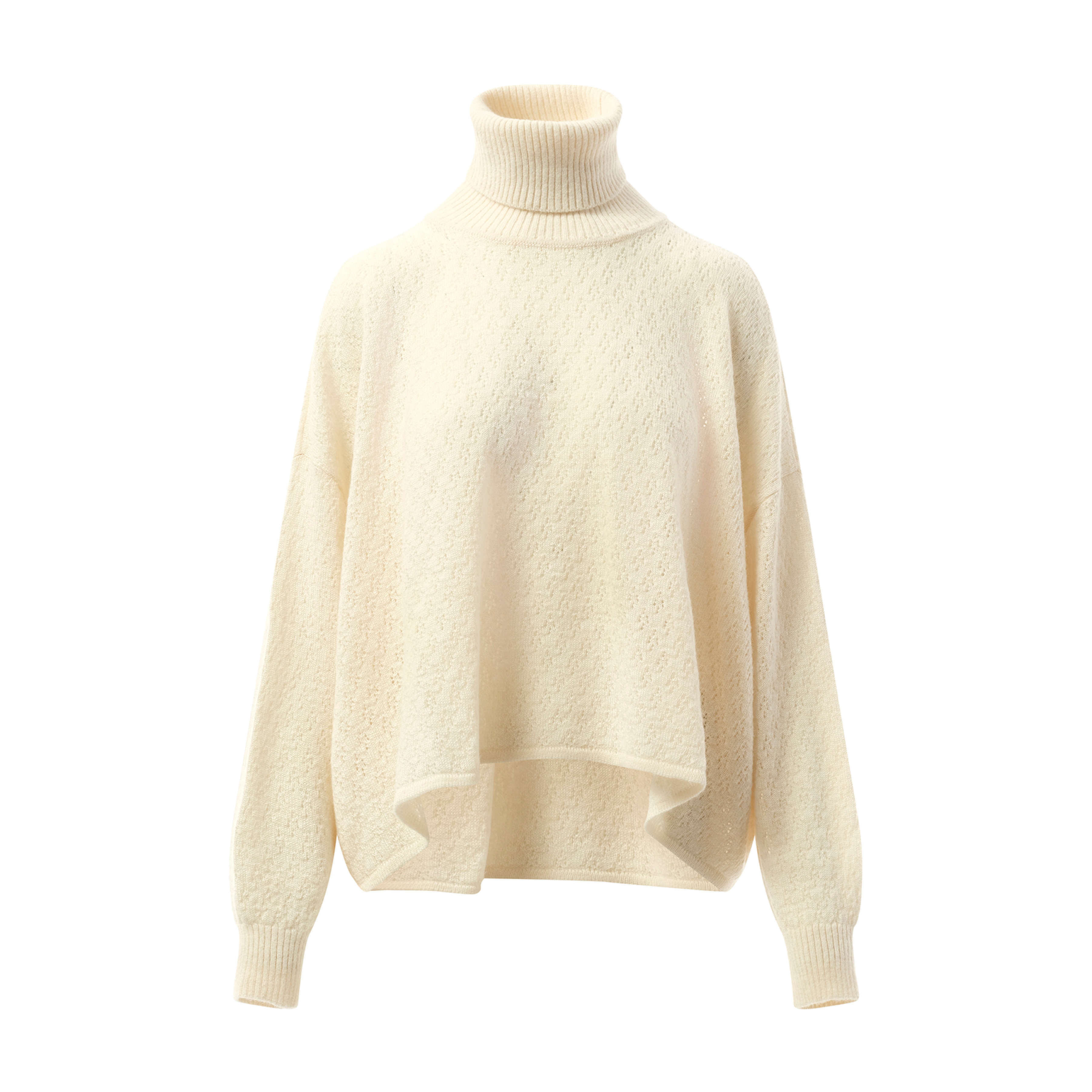 Fluffy Pointelle Sweater in Iconic Milk - 2