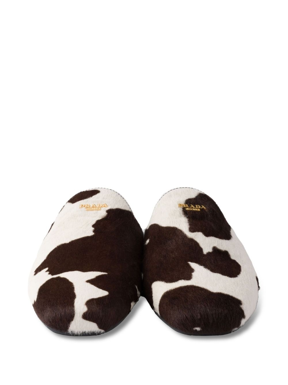 cow-print slip-on mules - 5