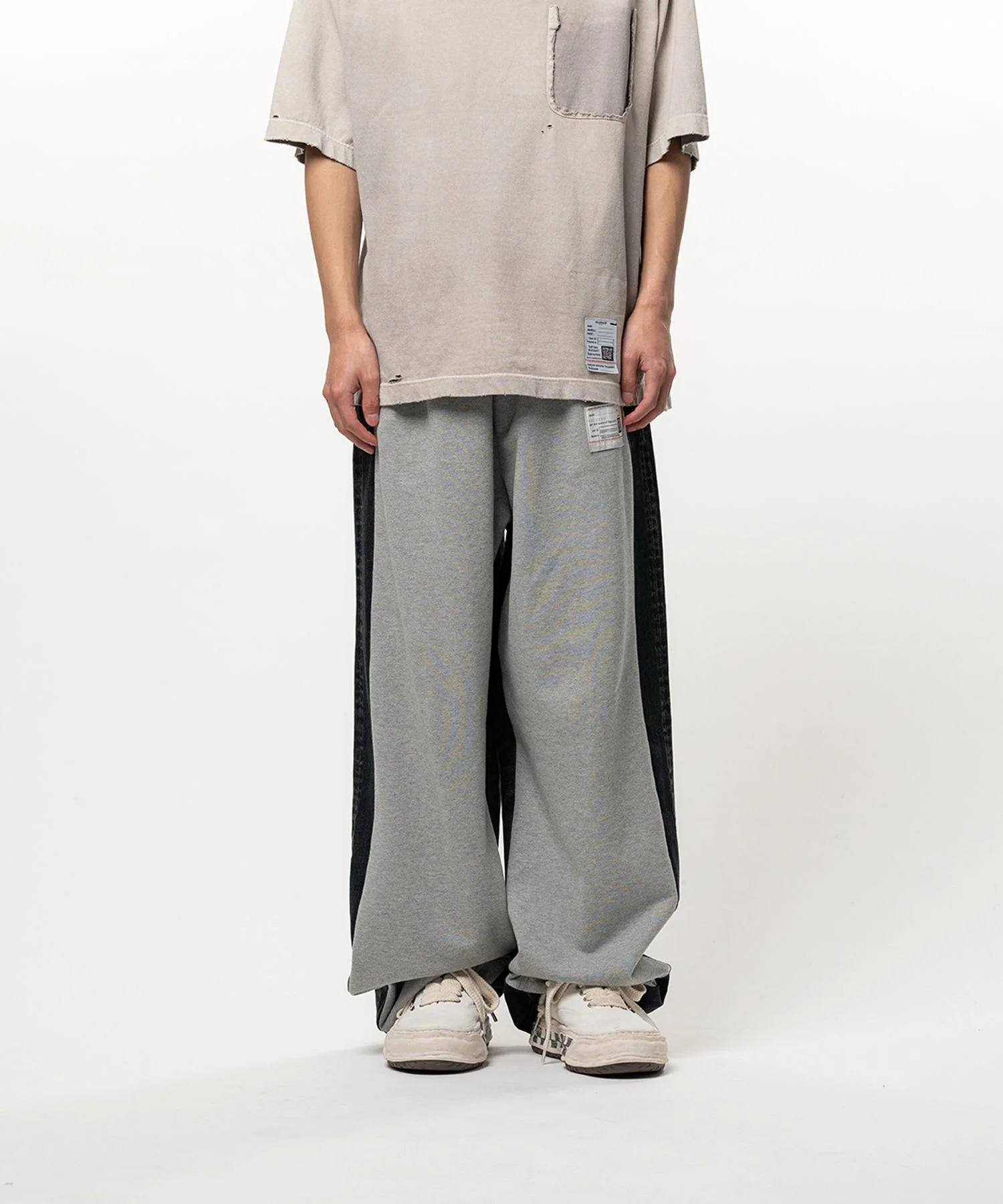 Combined Sweat Denim Pants - 1