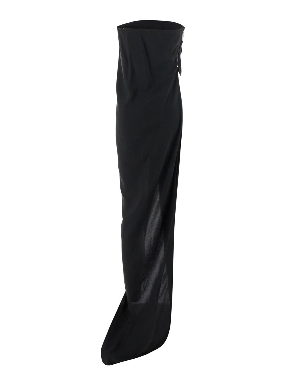 Rick Owens Women 'Lido' Black Long Dress With Straight Neckline And Asymmetric Design In Viscose Ble - 2