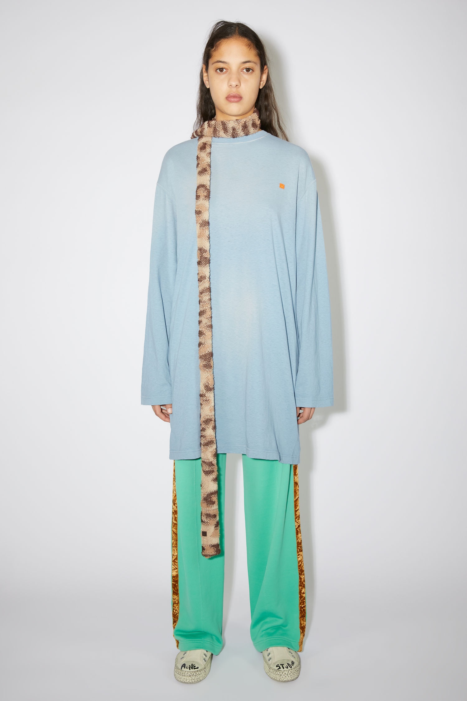 Jersey shirt dress - Dusty blue - 2