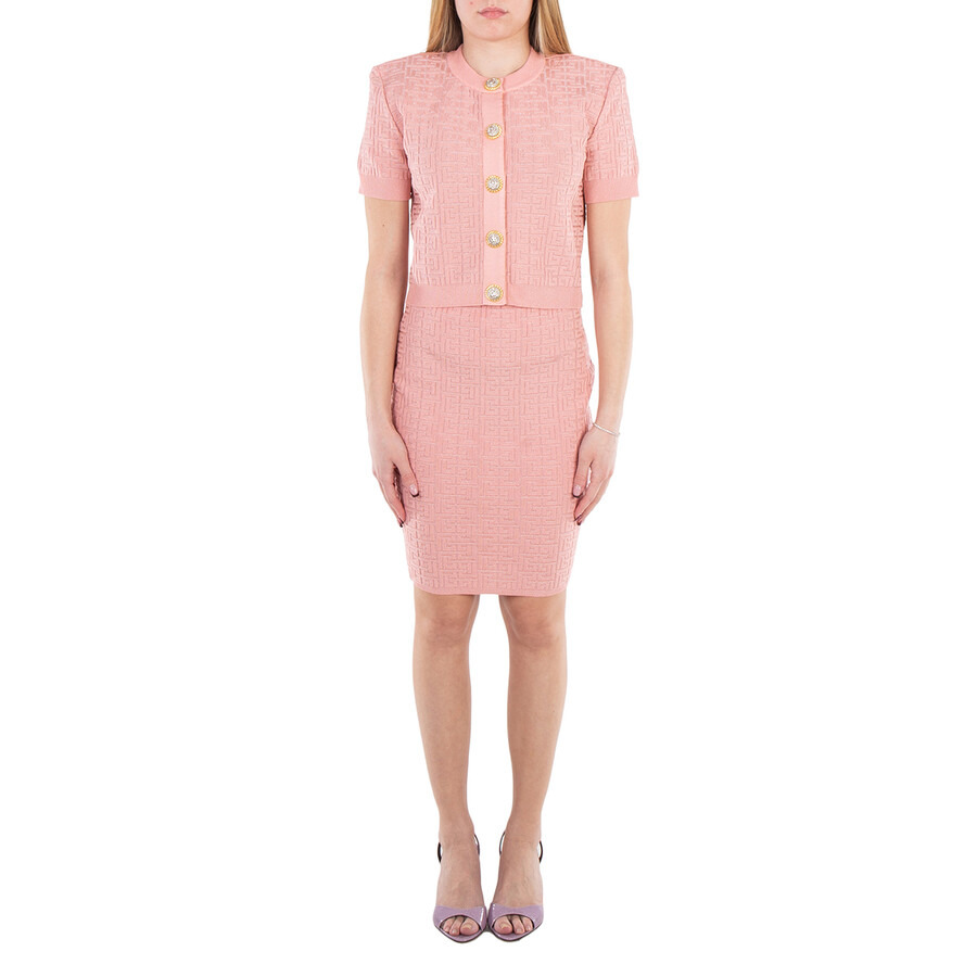Balmain Monogram Intarsia Knit Mini Skirt - 4
