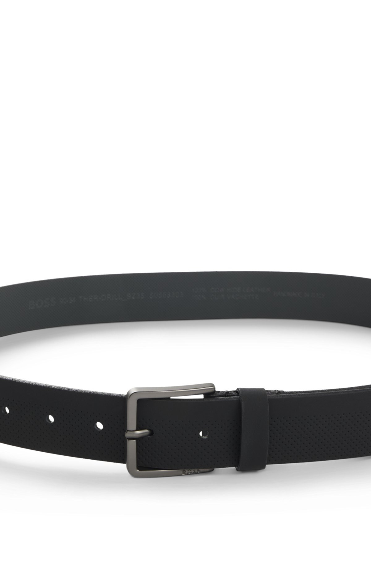 ITALIAN-LEATHER BELT WITH PERFORATED PATTERN - 4