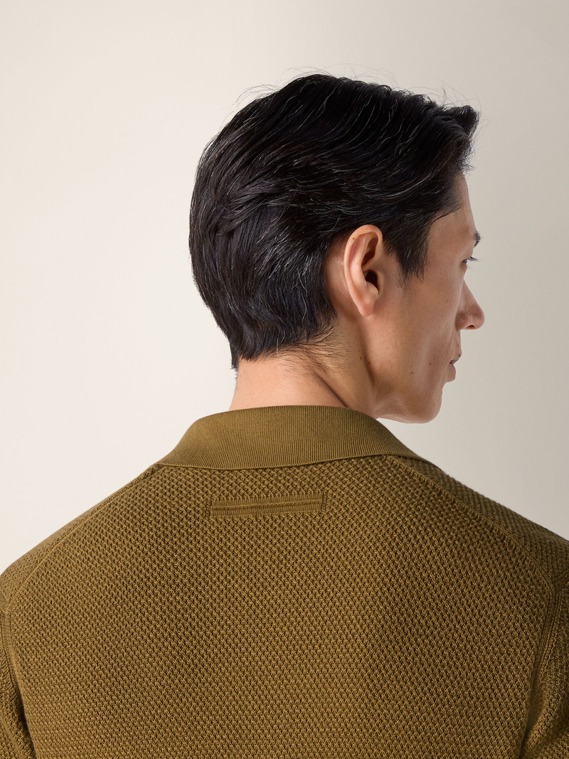 ZEGNA OLIVE GREEN PREMIUM COTTON POLO SHIRT outlook