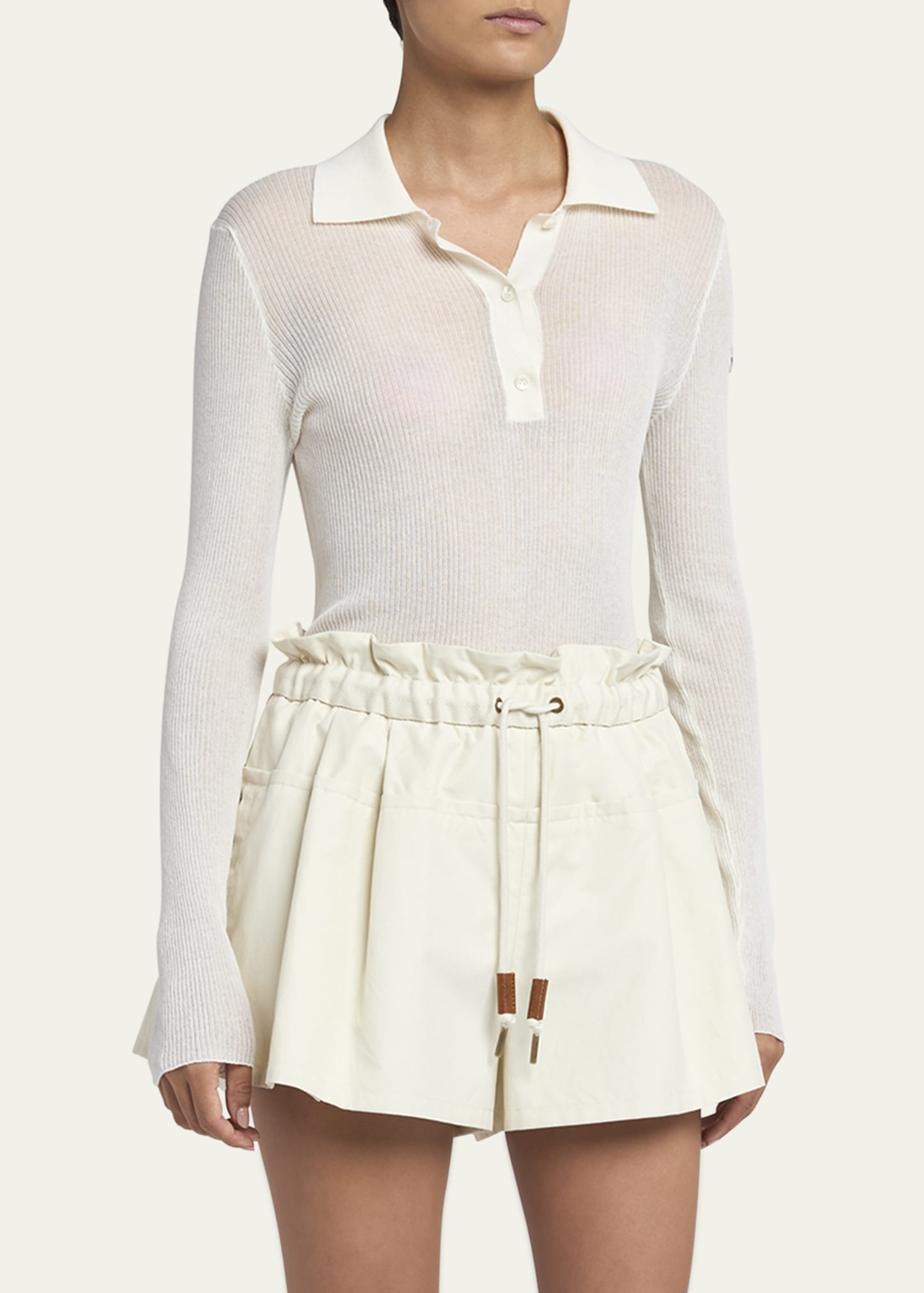 Long-Sleeve Ribbed Polo Shirt - 4