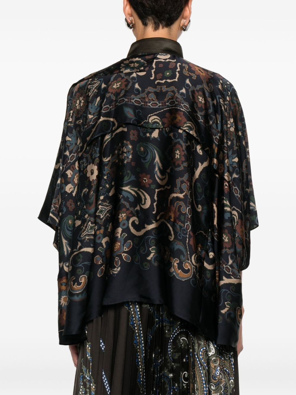 paisley-print layered blouse - 4