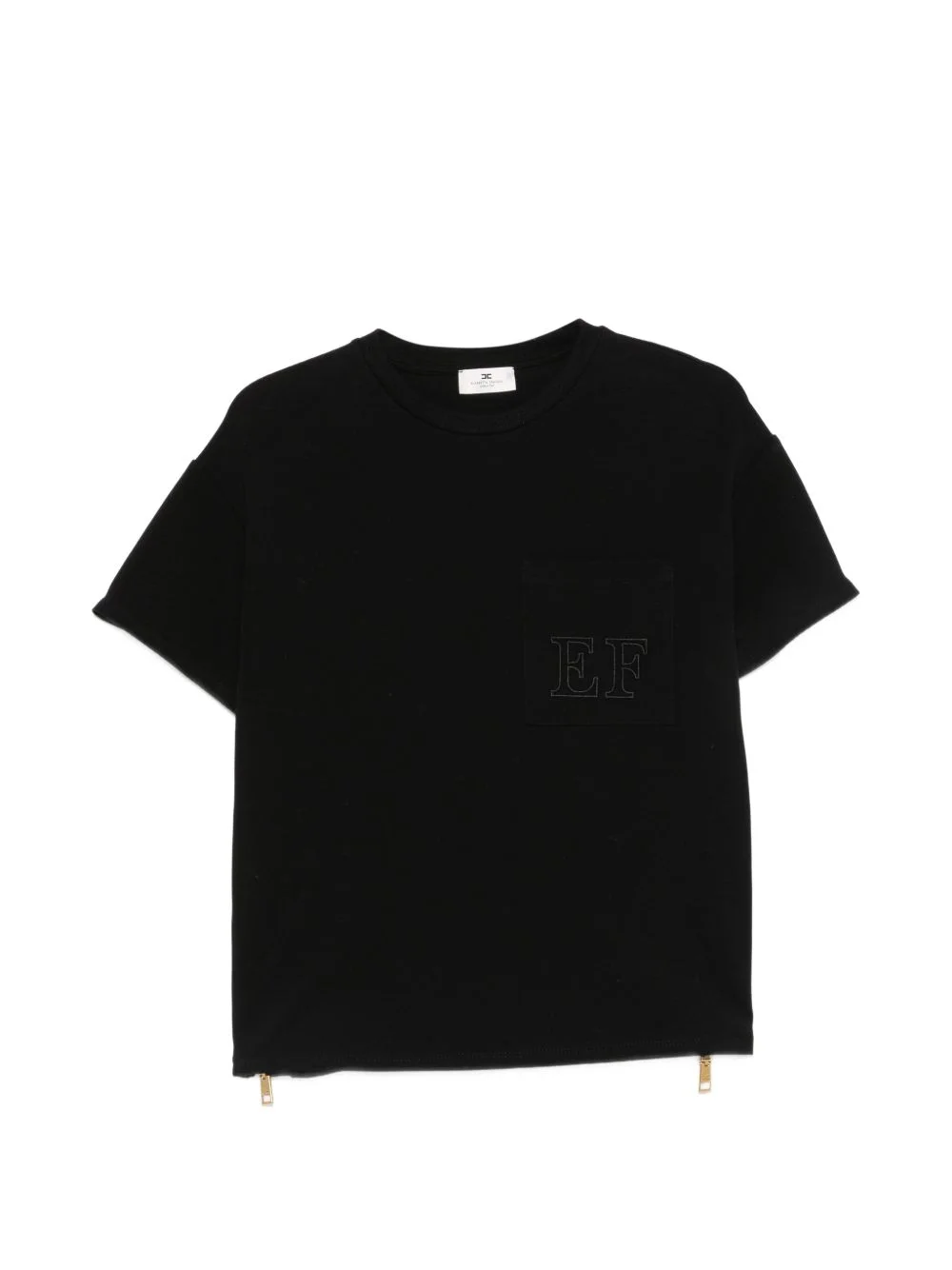 logo-patch zip-detail T-shirt - 1