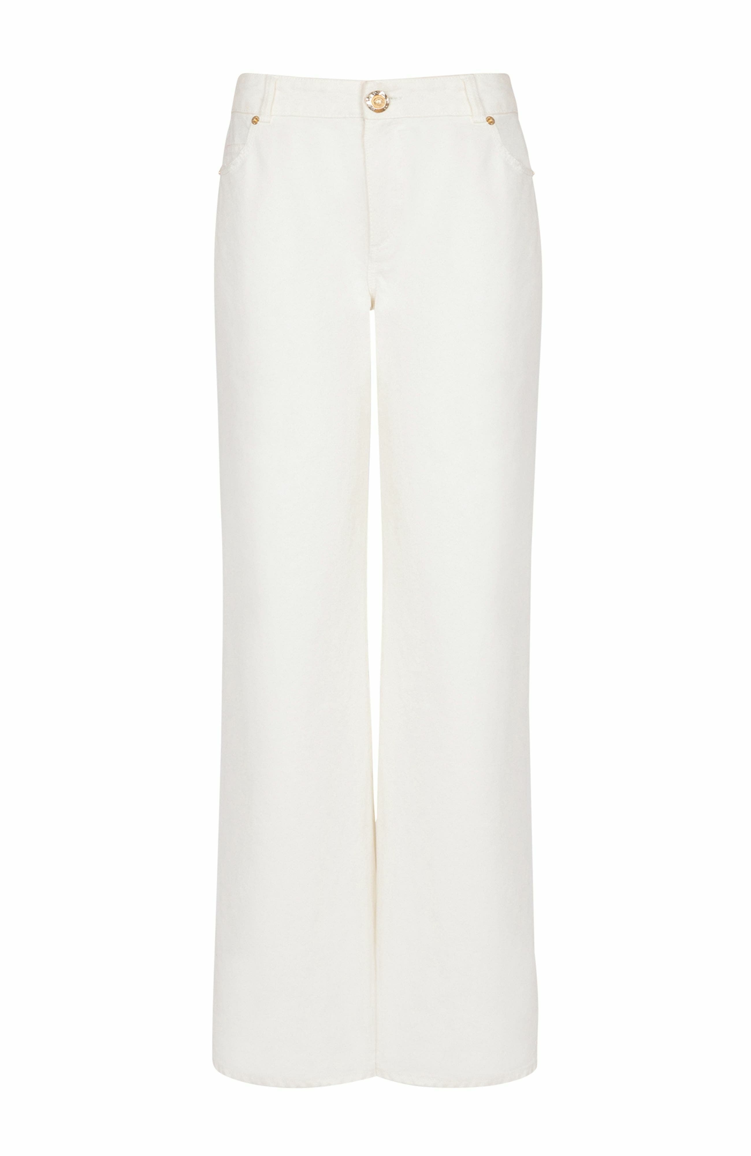Balmain Plain denim straight-fit jeans in White at Nordstrom - 5