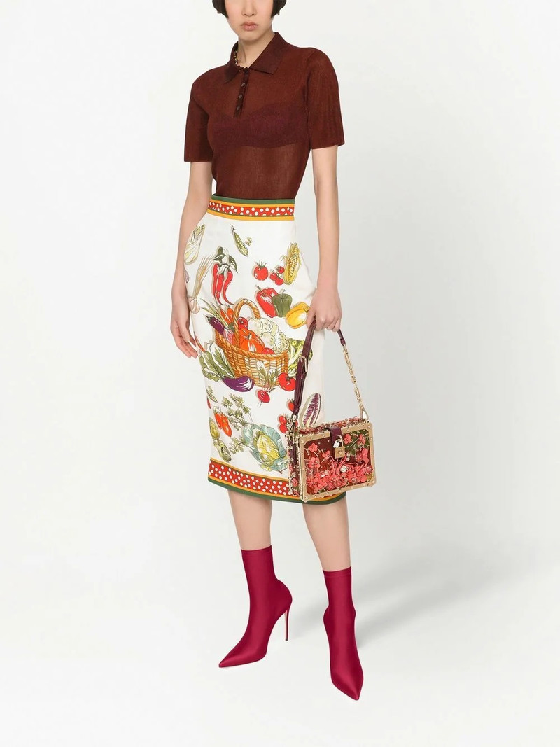 Dolce & Gabbana vegetable-print pencil skirt outlook
