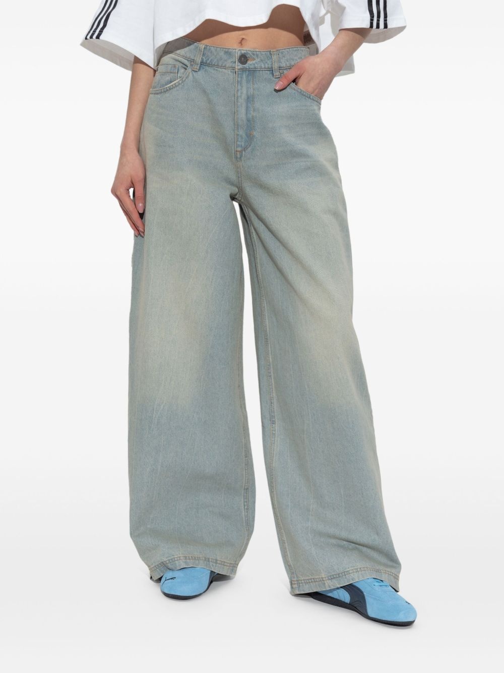zip-detail wide-leg jeans - 3