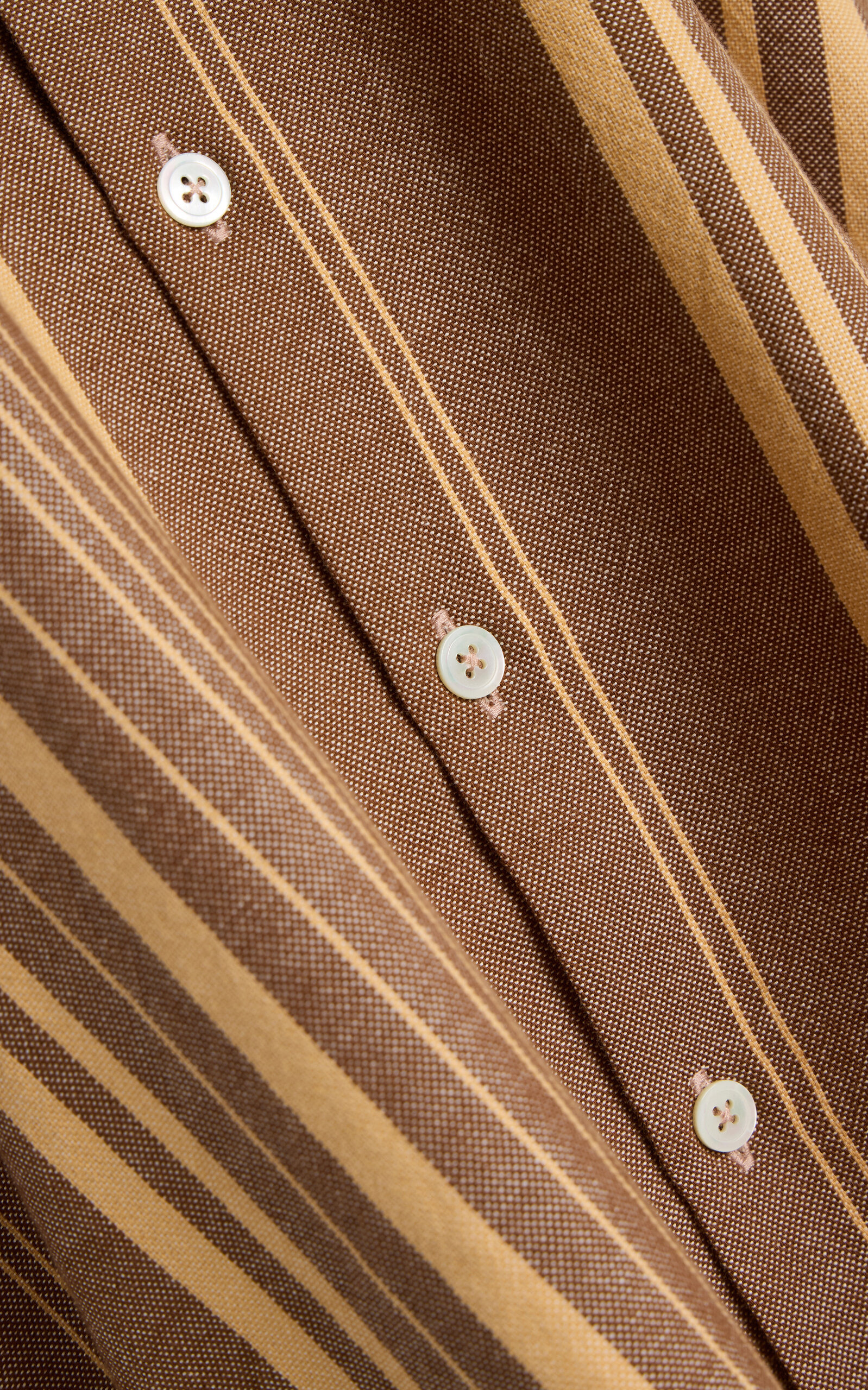 Exclusive The French Cuff Striped Cotton Shirt brown - 5