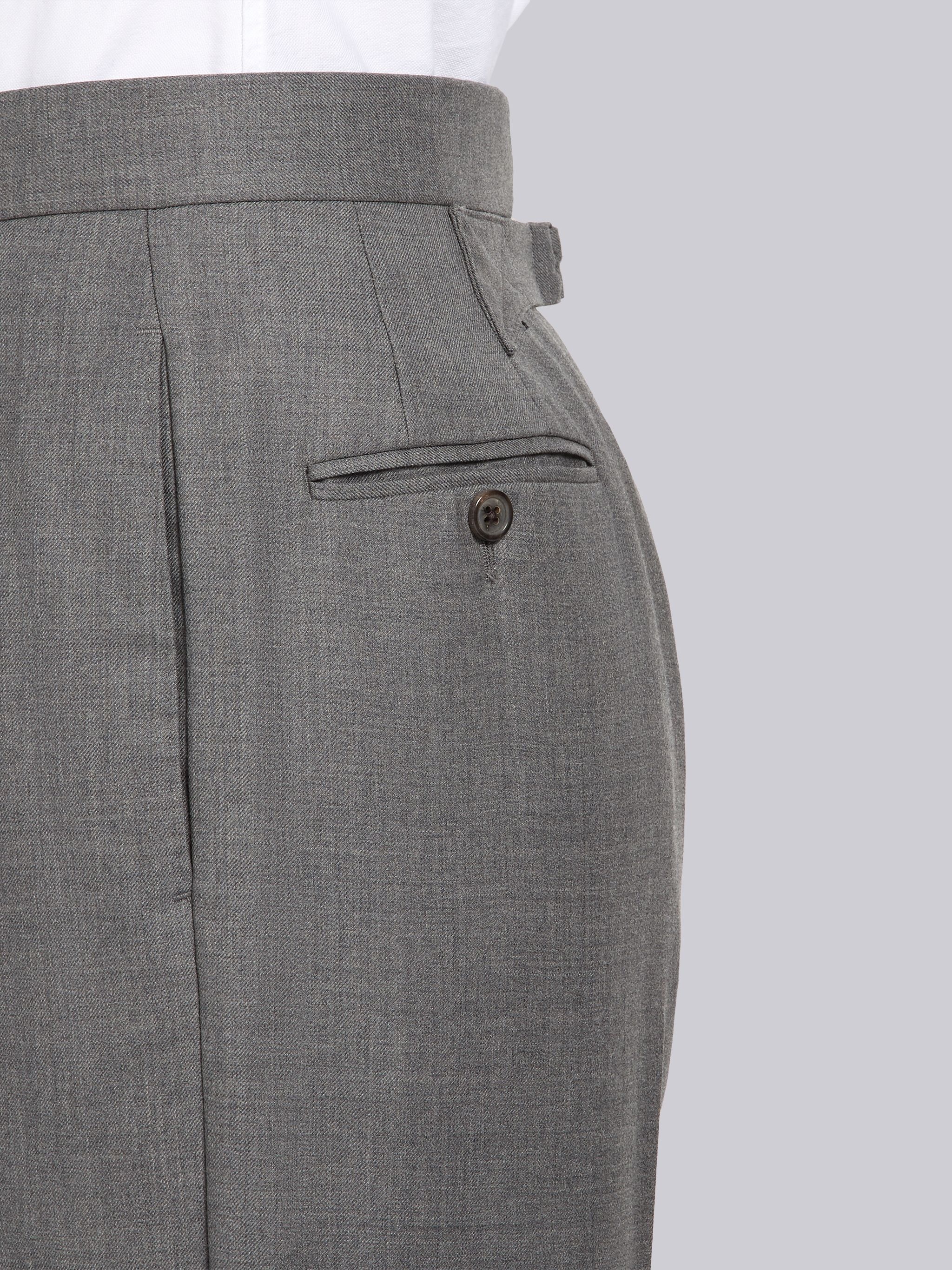Medium Grey Super 120's Twill Menswear Fit Classic Trouser - 6