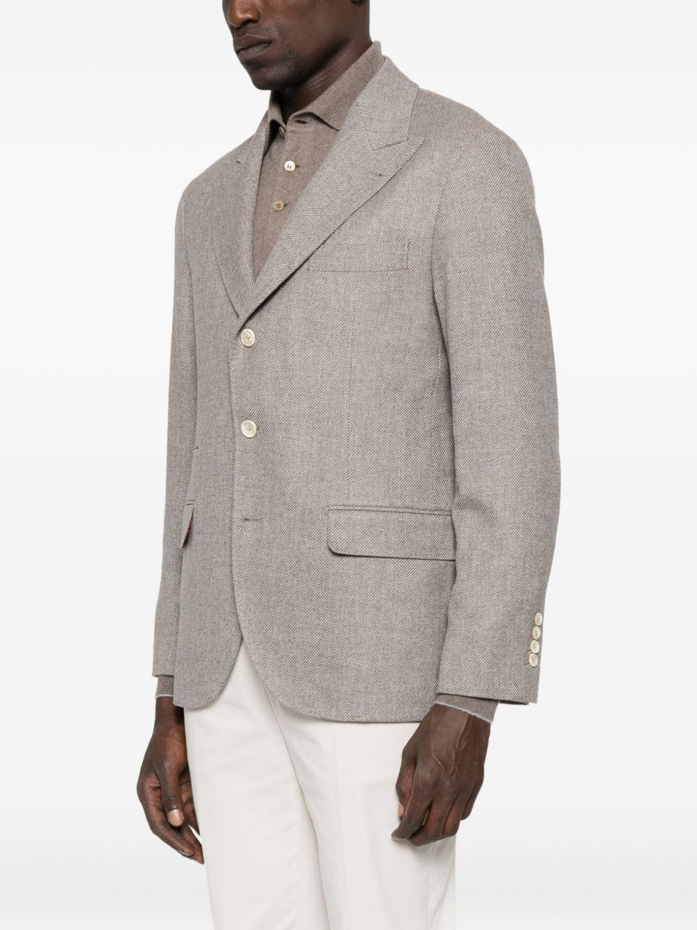 three-button wool blazer - 3