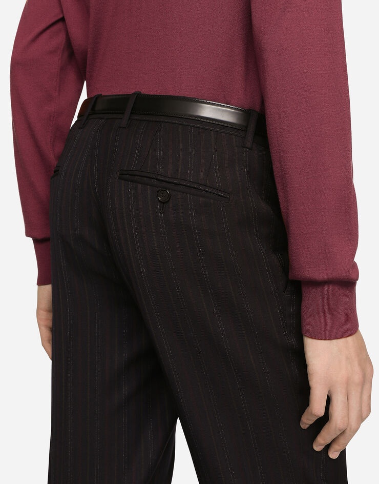 Pinstripe virgin wool pants - 4