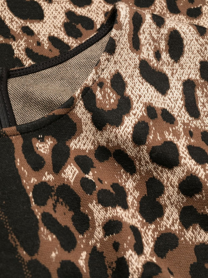 leopard-jacquard short-sleeved dress 7