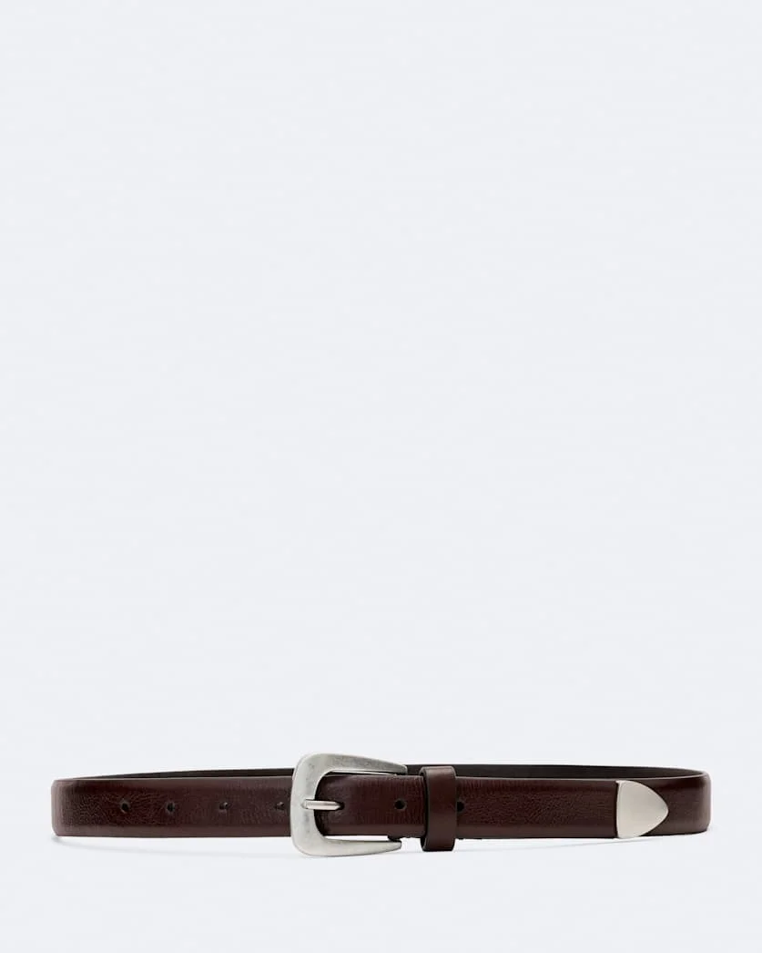 ROMY METAL-TIPPED LEATHER BELT - 1