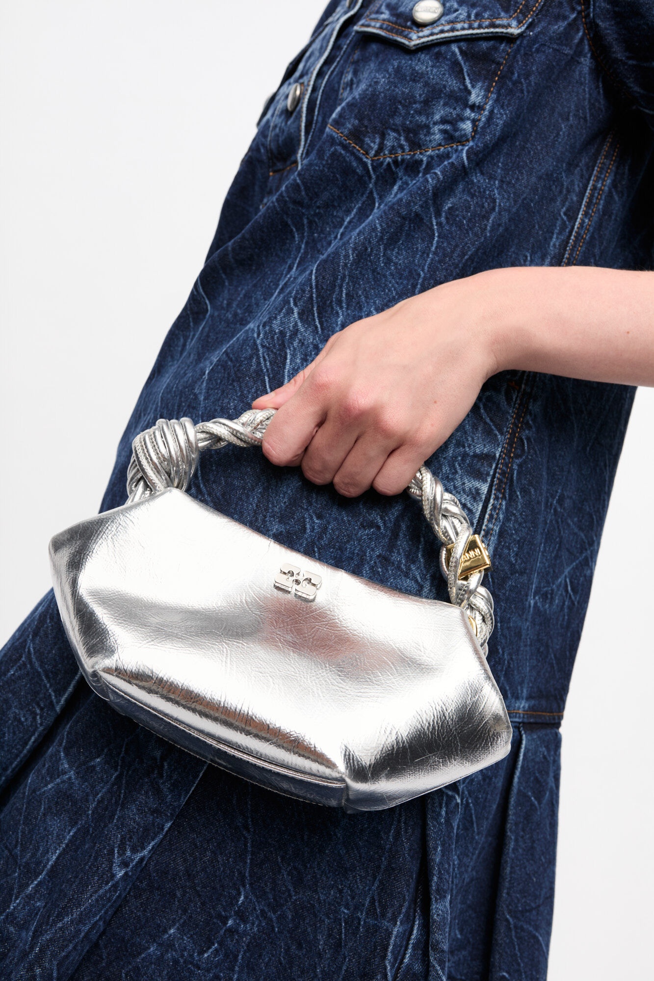 SILVER MINI GANNI BOU BAG - 4