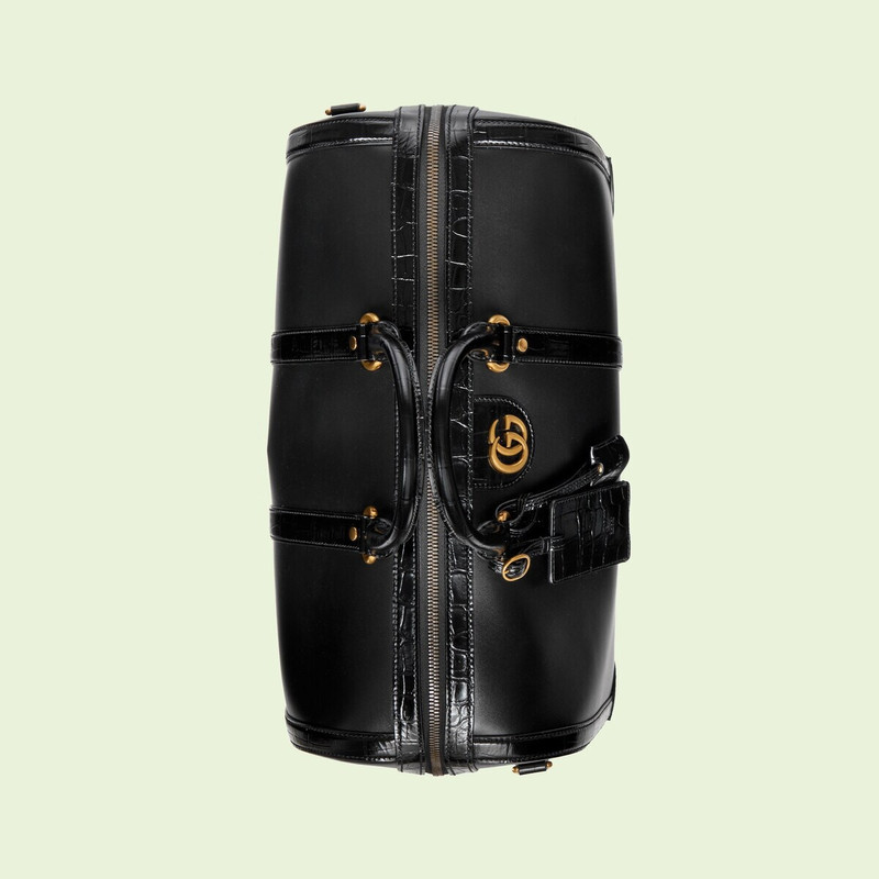 Crocodile trim duffle bag with Double G 7
