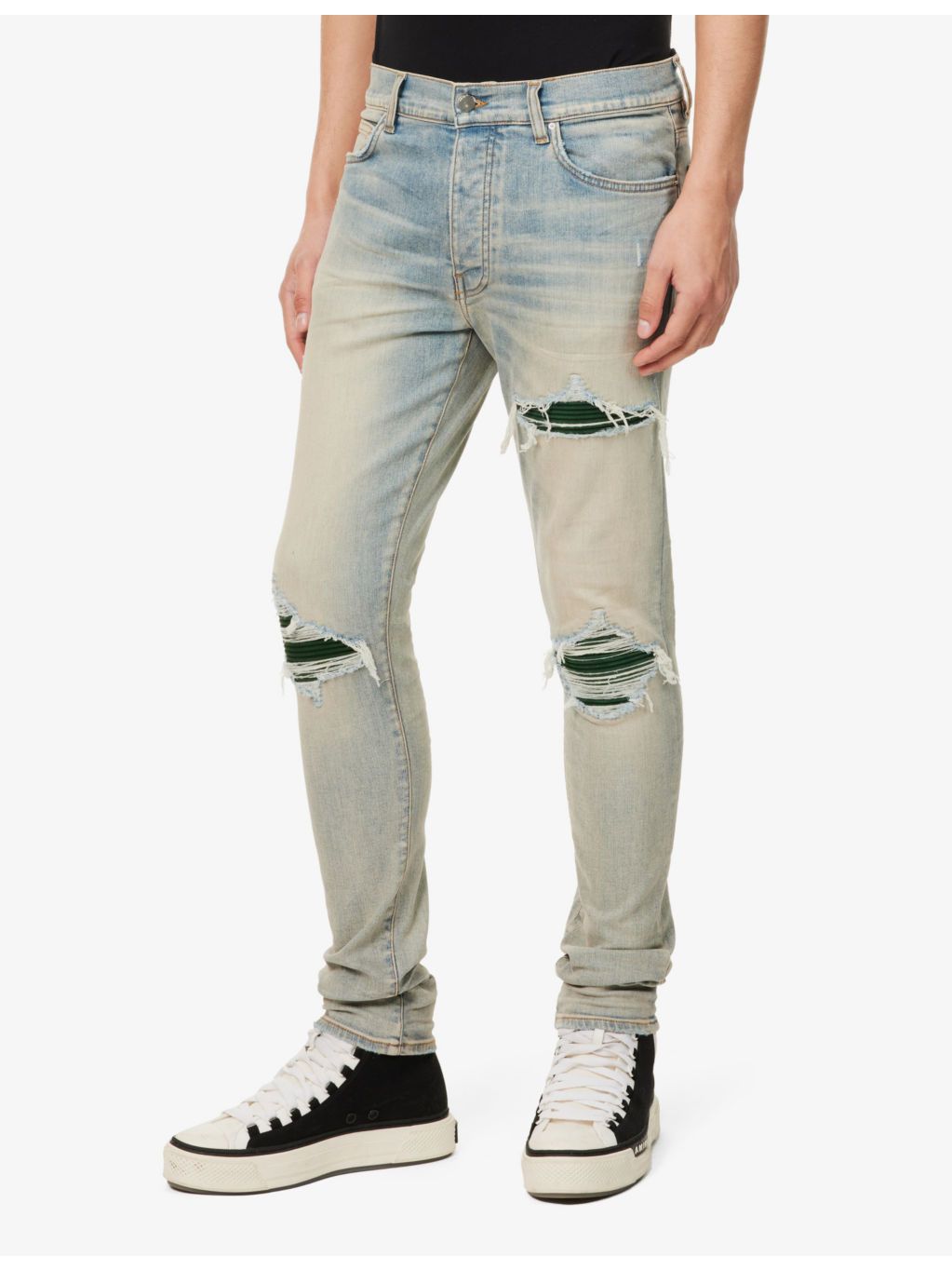 Suede Mx1 ribbed-panel slim-leg denim jeans - 3