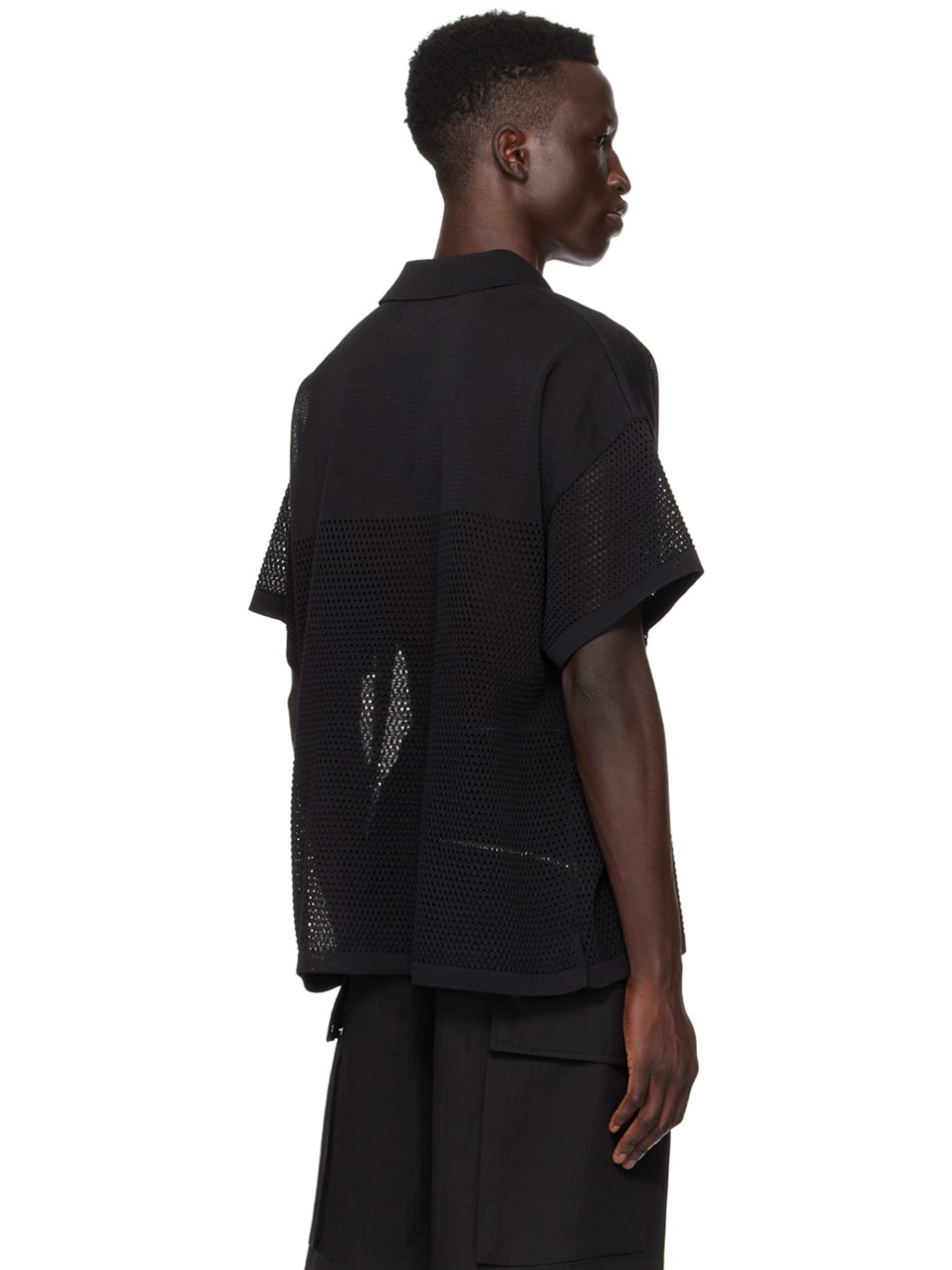Black V-Neck Polo - 3