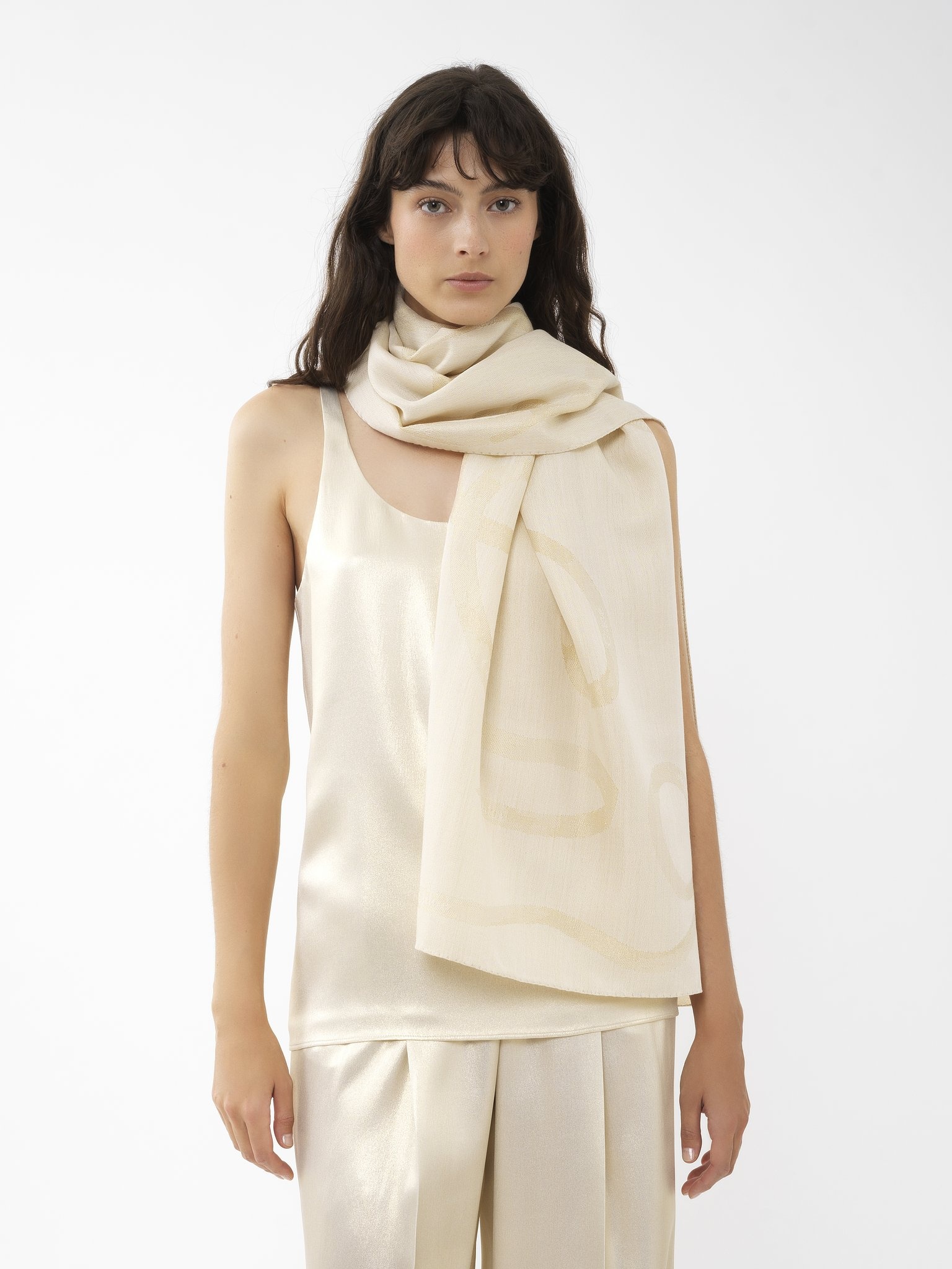 RIBBON JACQUARD STOLE - 2