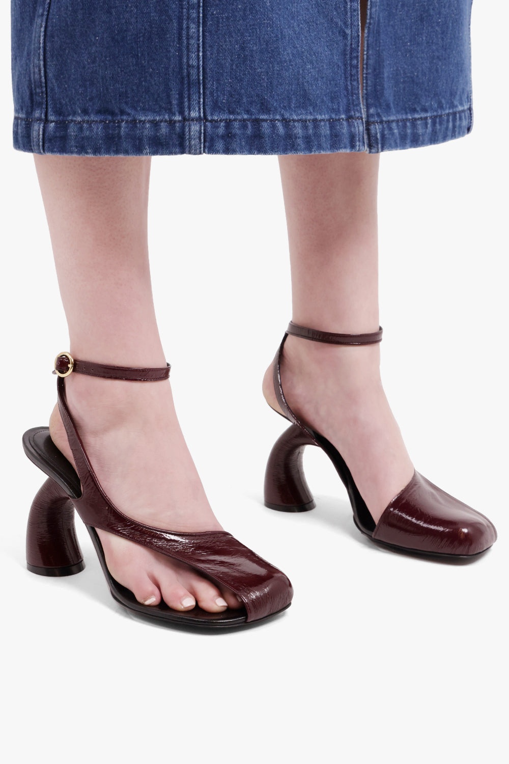 ANKLE WRAP CUT OUT CURVED 95MM HEEL | PURPLE - 5