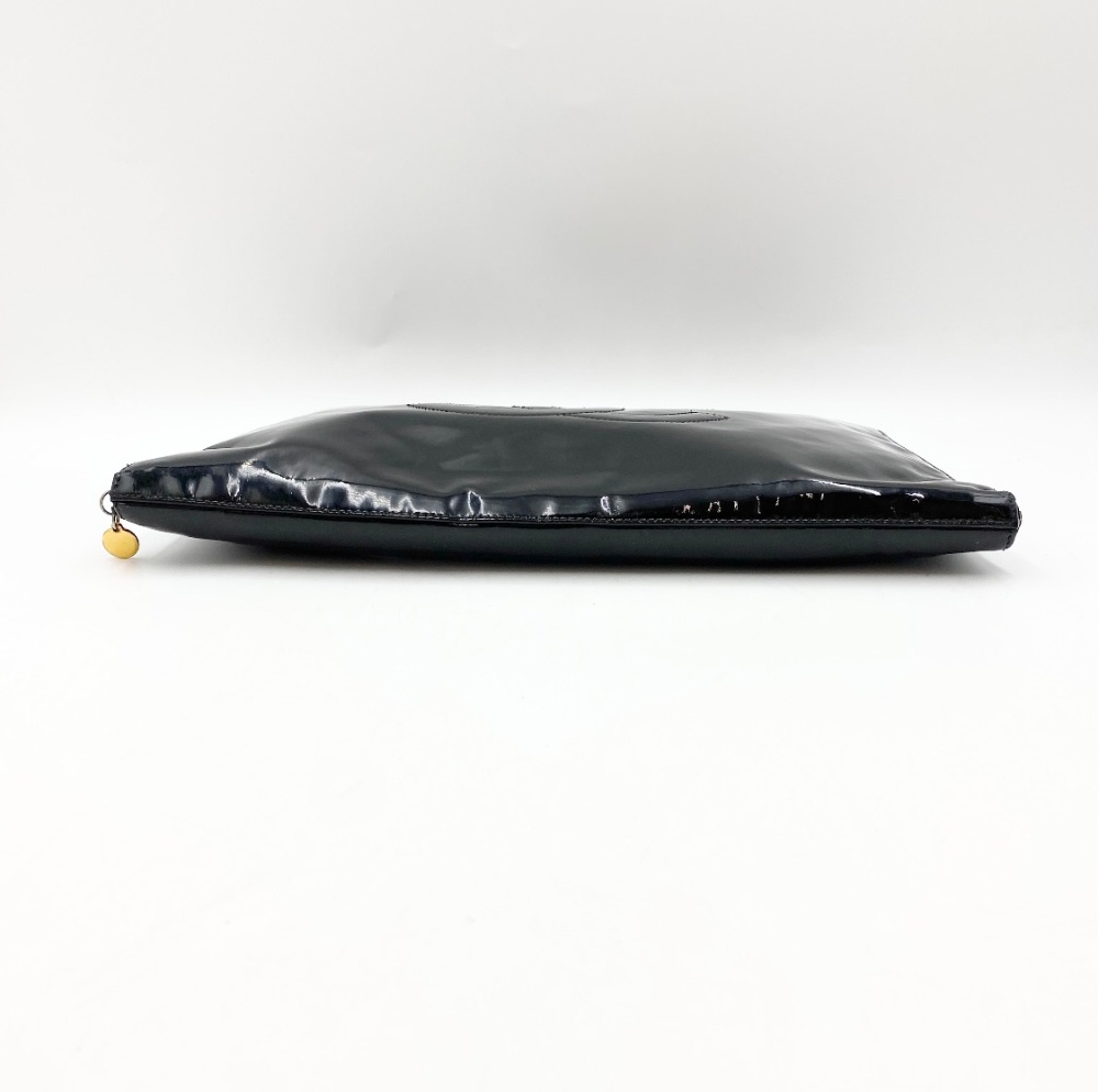Chanel No.4 Black Patent Leather Big CC Clutch - 6