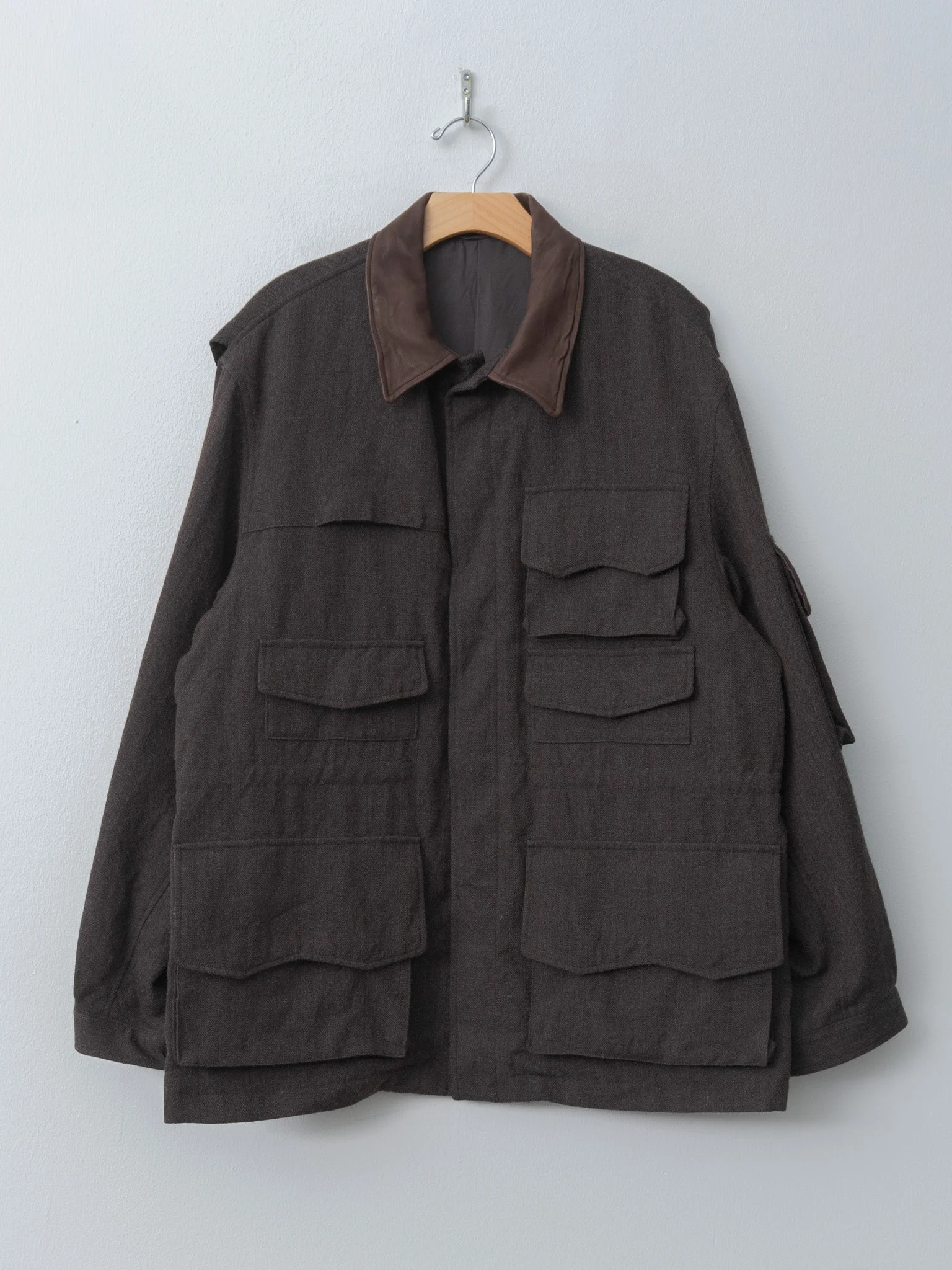 Wool Herringbone Explorer Jacket - Top Brown - 1