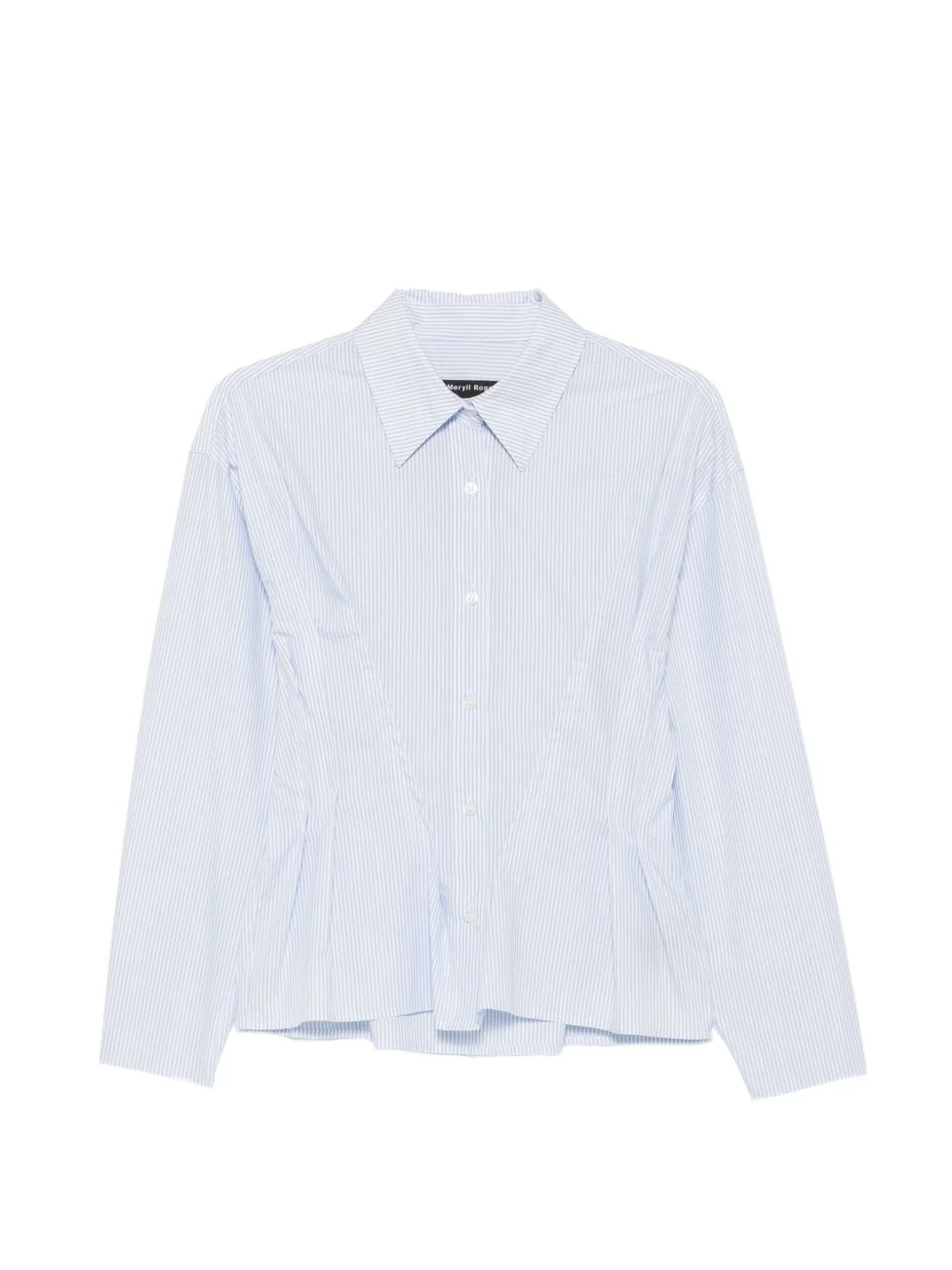 striped pleated shirt - 1