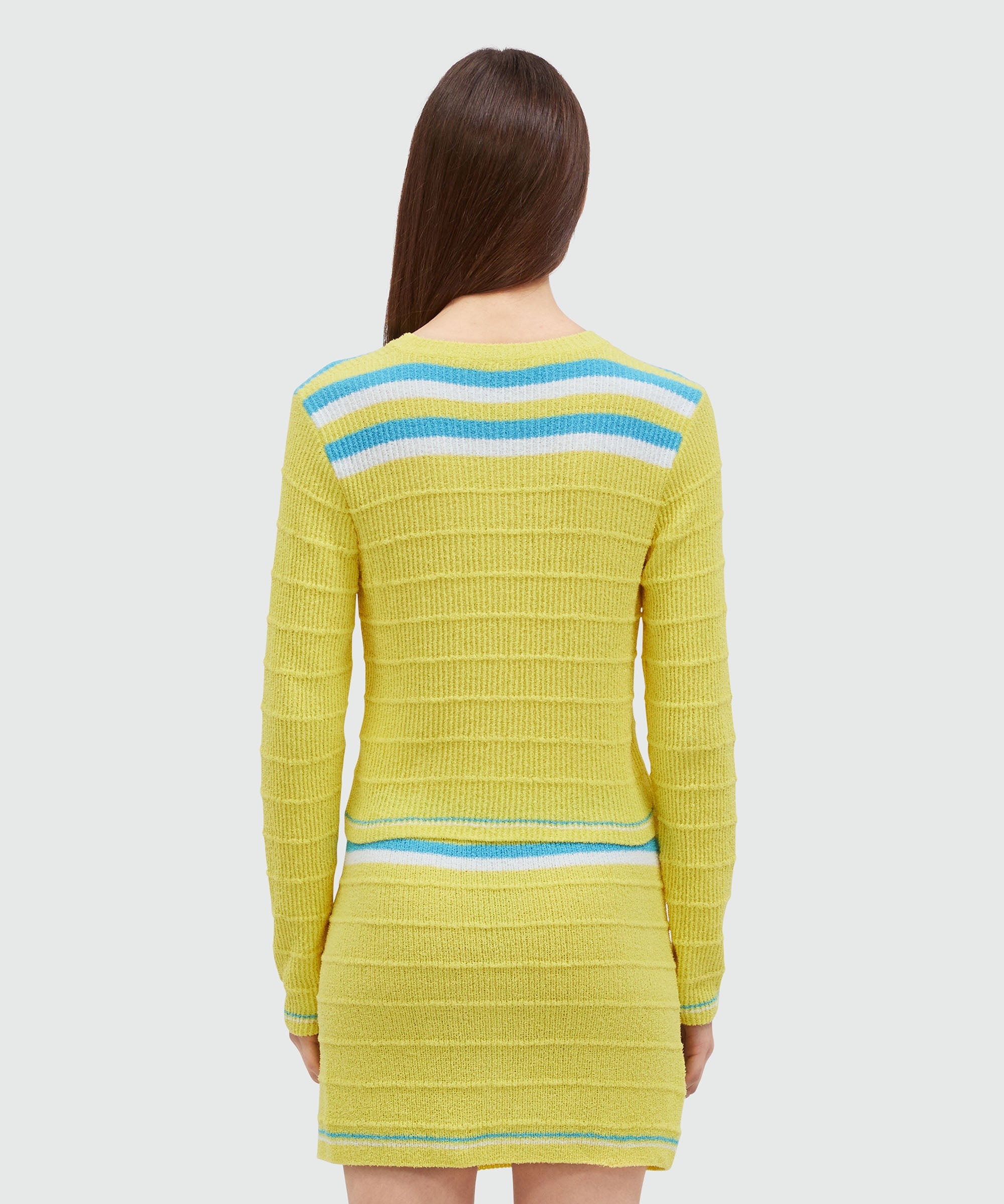 Terry cotton sweater with striped pattern - 3
