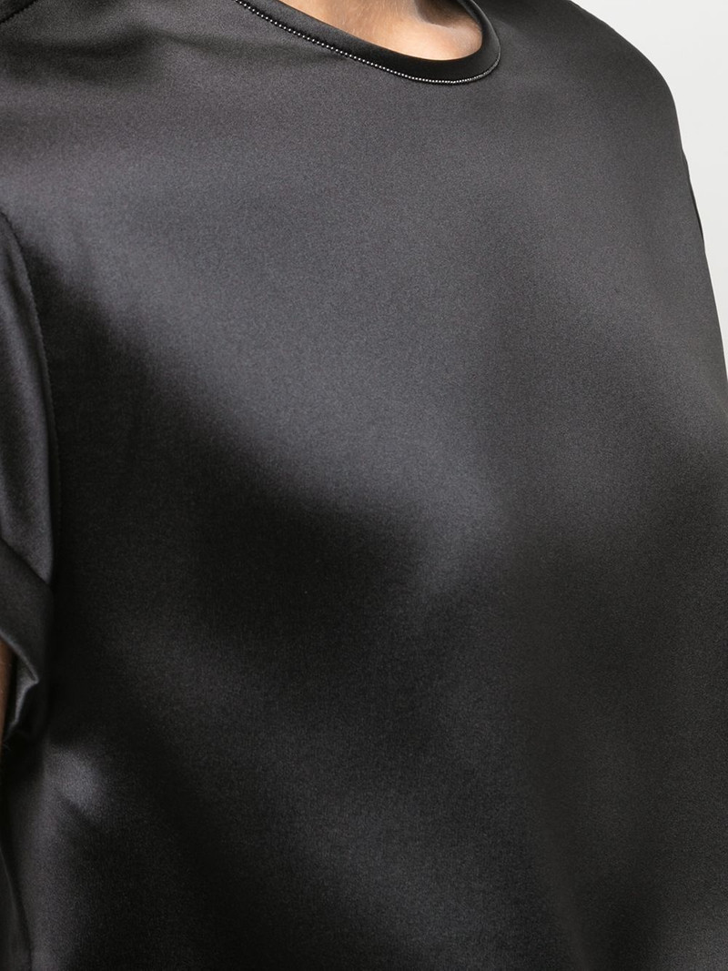 silk crew-neck T-shirt 5