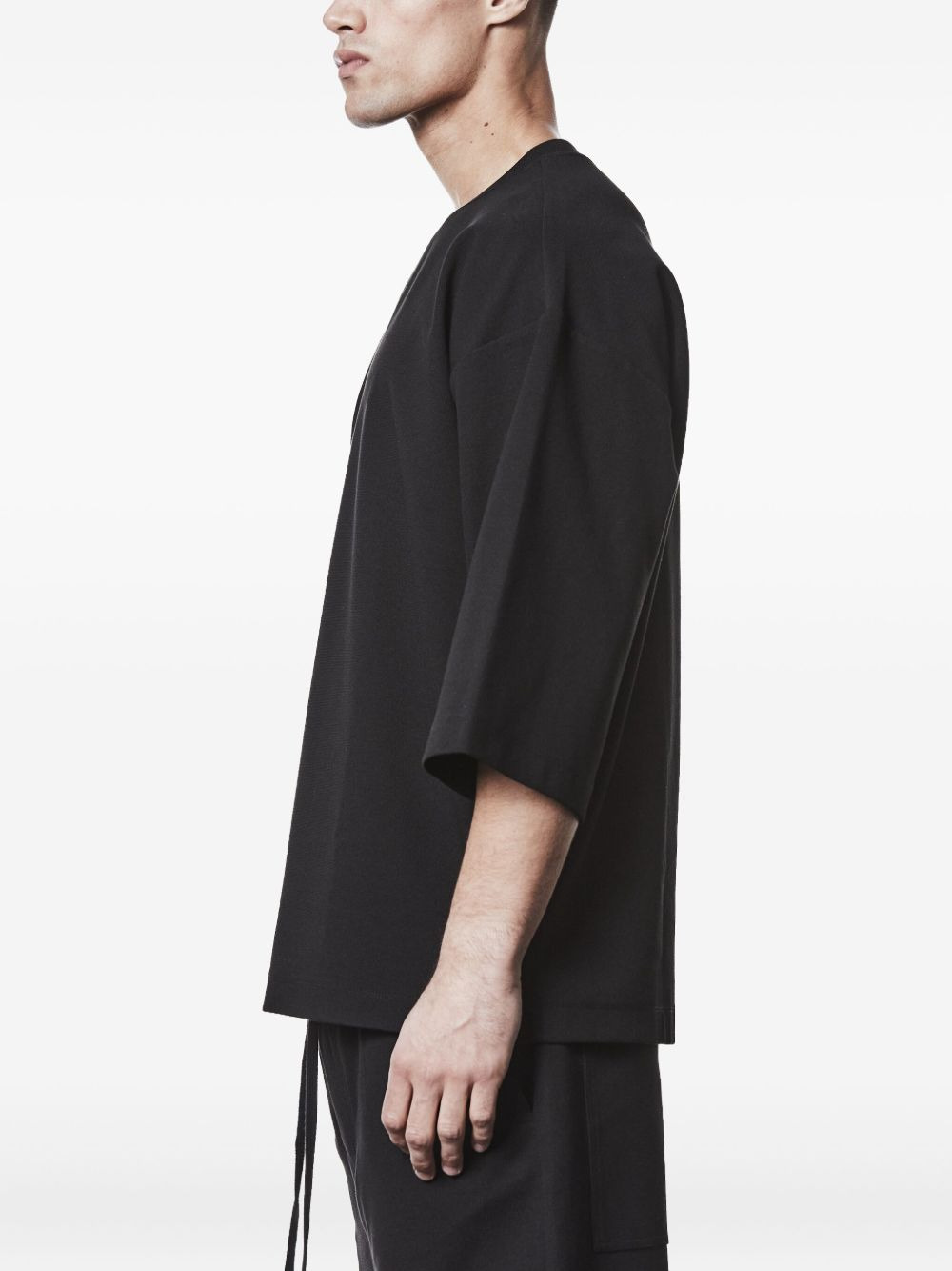worked three-quarter sleeve T-shirt - 4