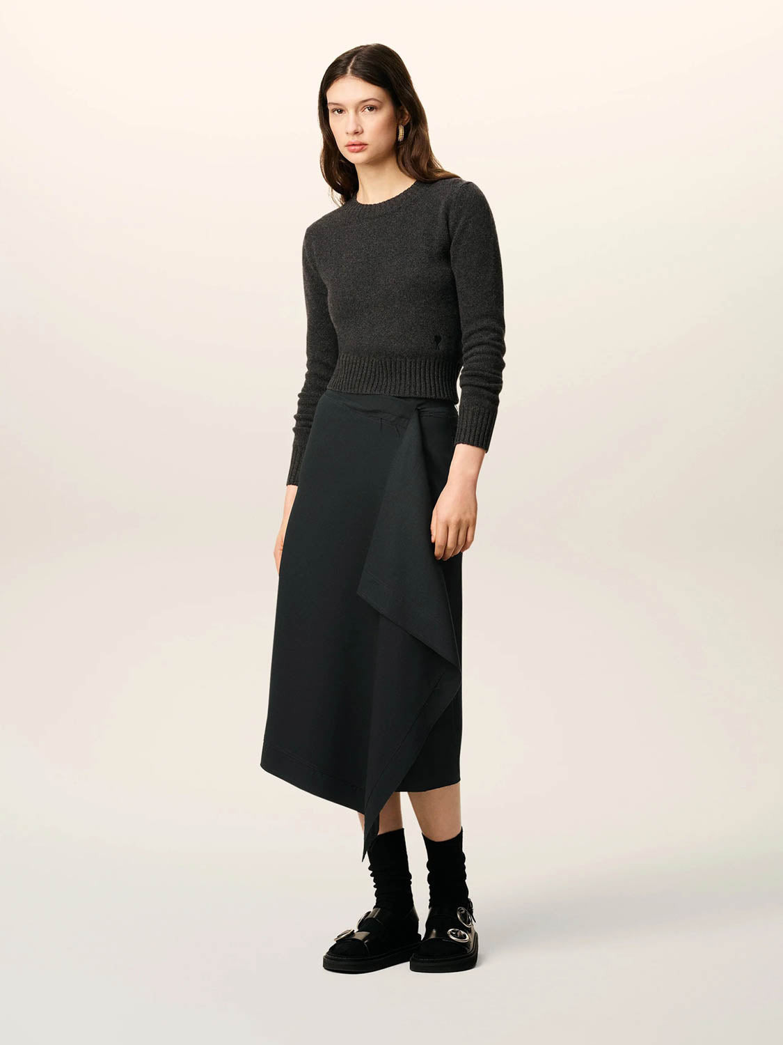 ASYMMETRIC WOOL SKIRT - 2
