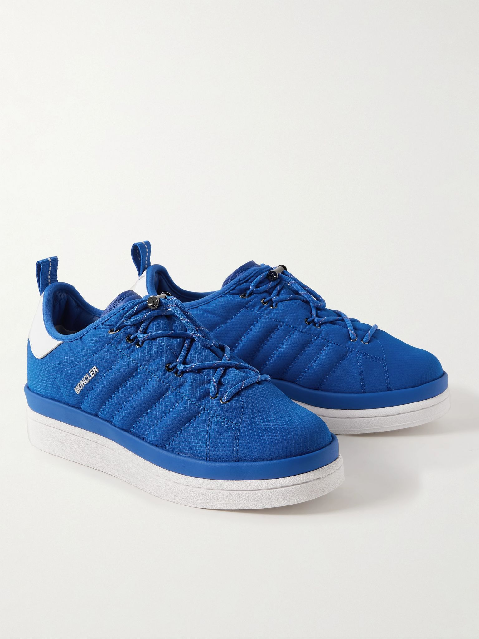 + adidas Originals Campus Leather-Trimmed Quilted GORE-TEX Sneakers Blue - 4