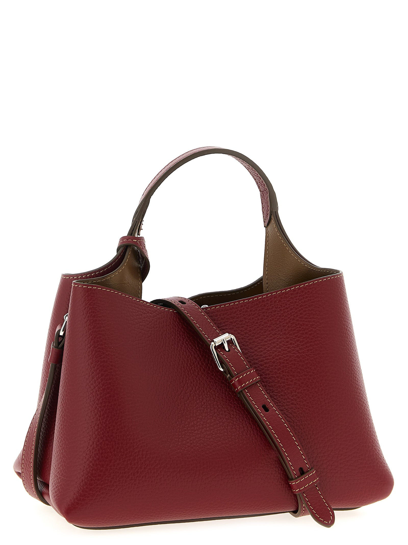 Micro Leather Handbag Hand Bags Red - 2
