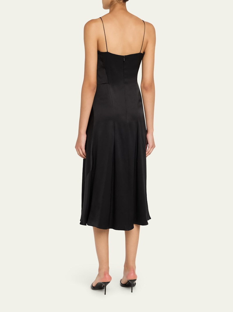 GIORGIO ARMANI Double Silk Satin Spaghetti-Strap Midi Dress outlook