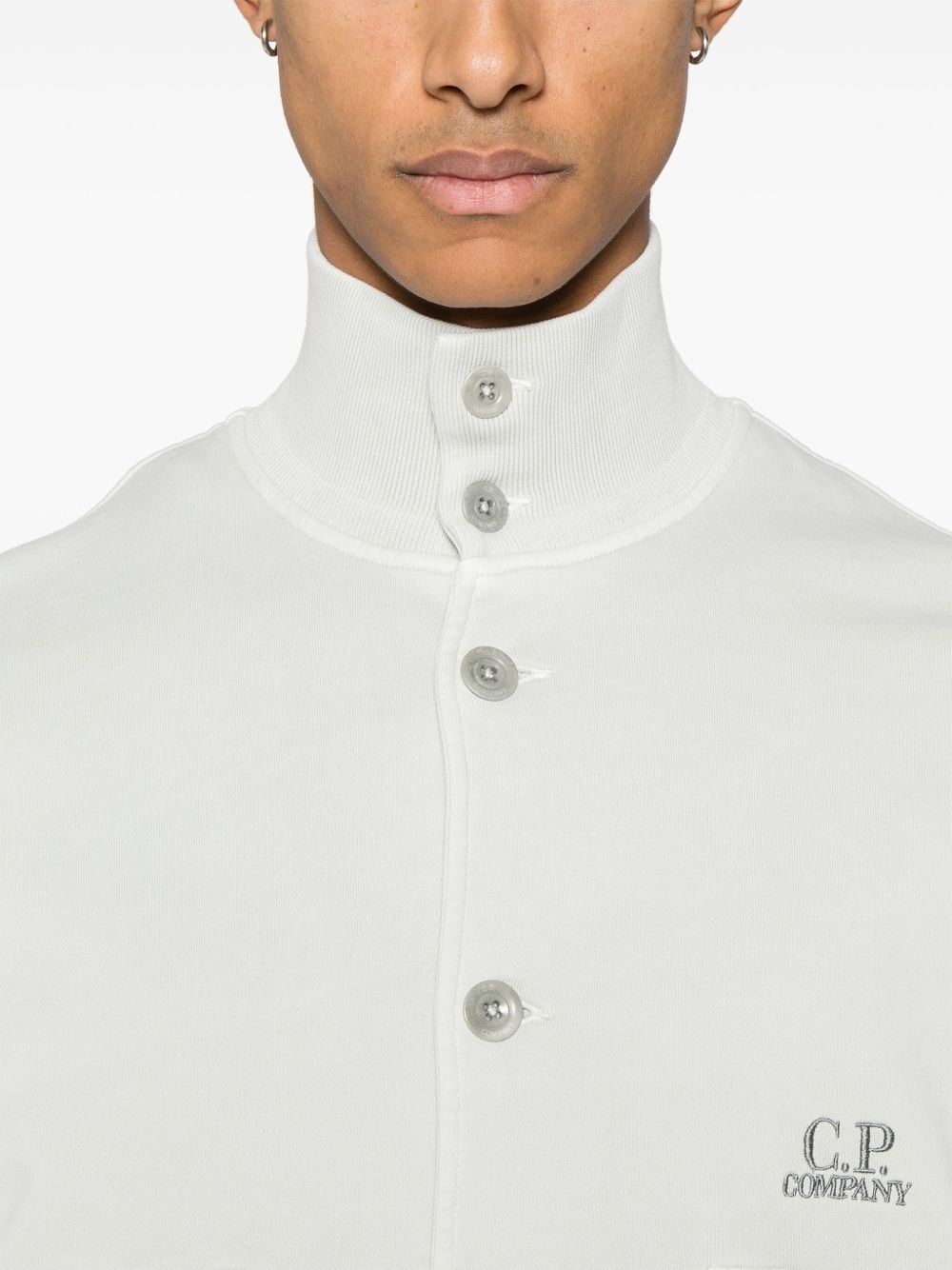 diagonal-fleece cotton sweatshirt - 5