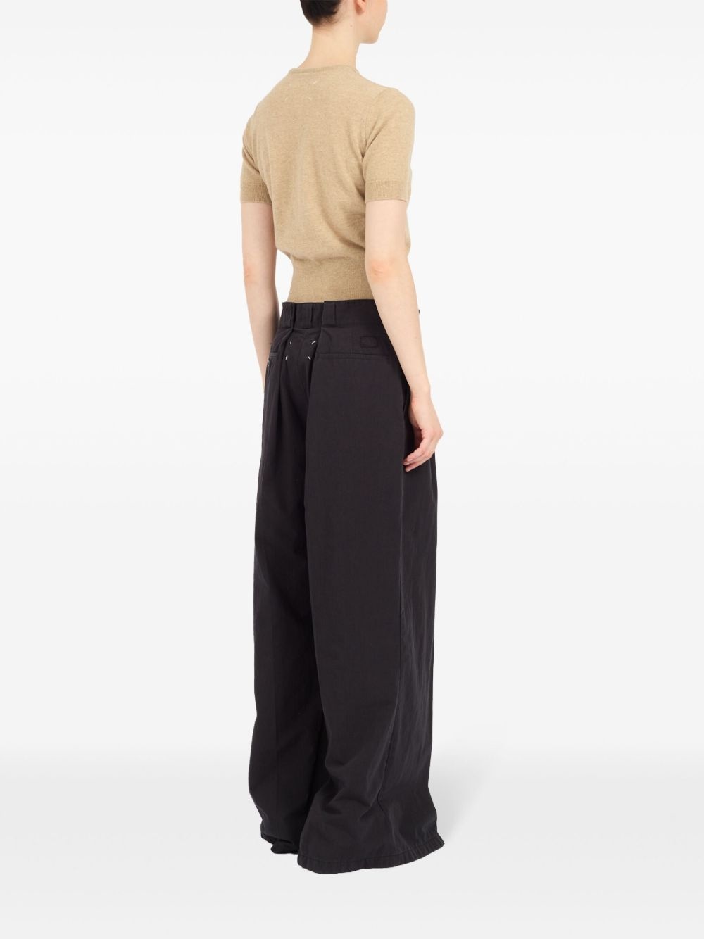 four-stitch logo palazzo trousers - 4