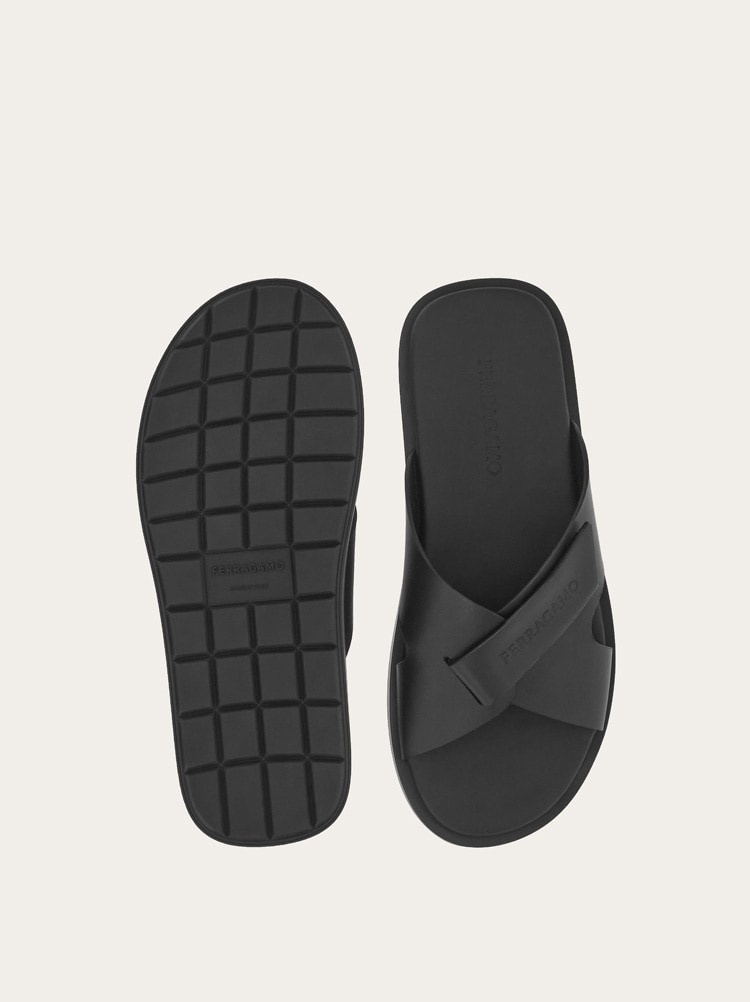 DOUBLE STRAP SANDAL WITH SIGNATURE - 5