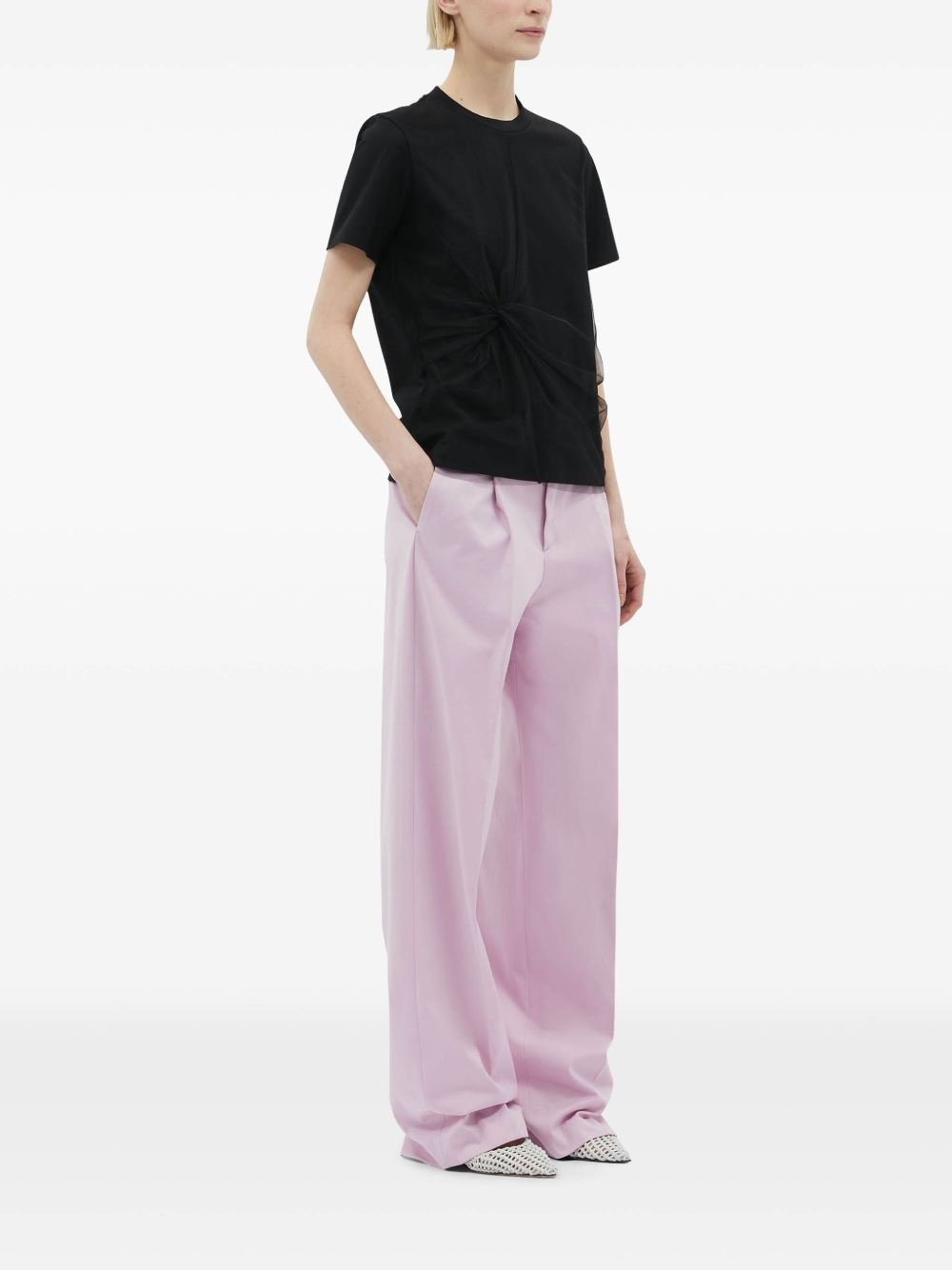 gathered cotton t-shirt - 2