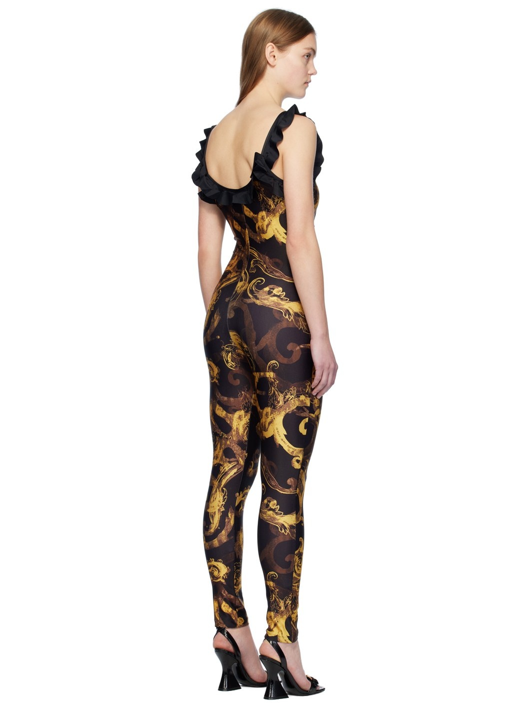 Black Watercolor Couture Jumpsuit - 3