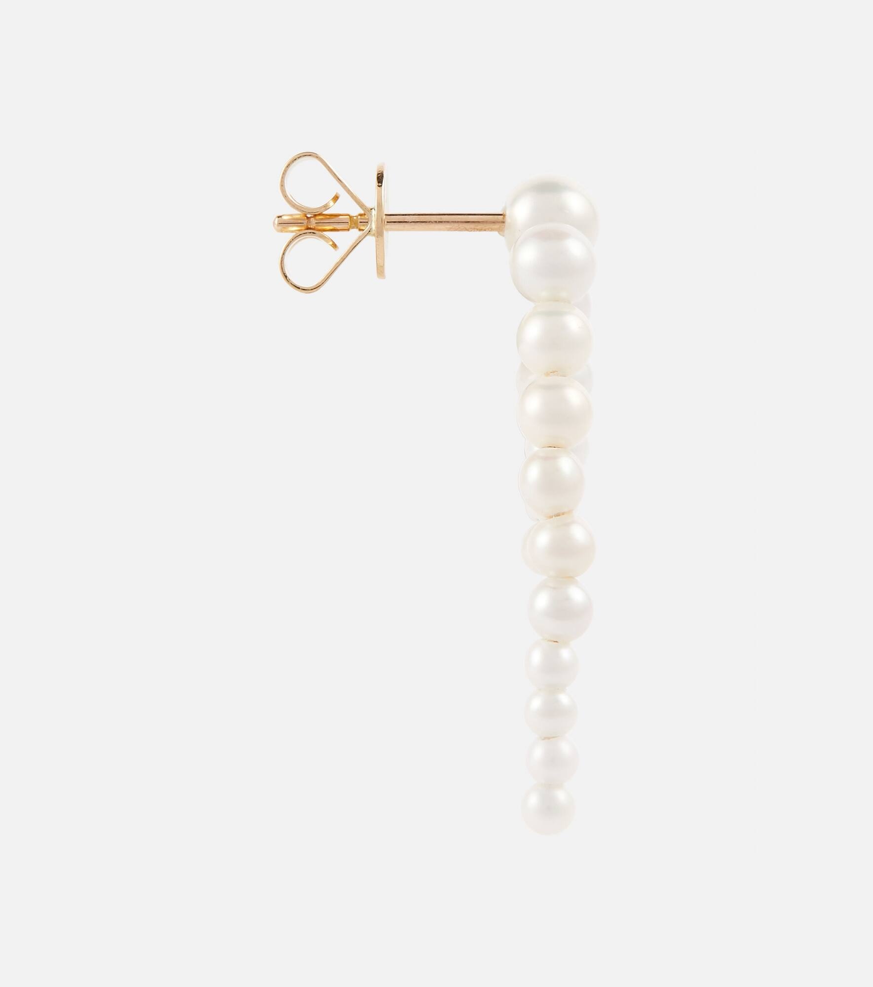 Petite Perle Nuit 14Kt gold and pearl earrings - 4