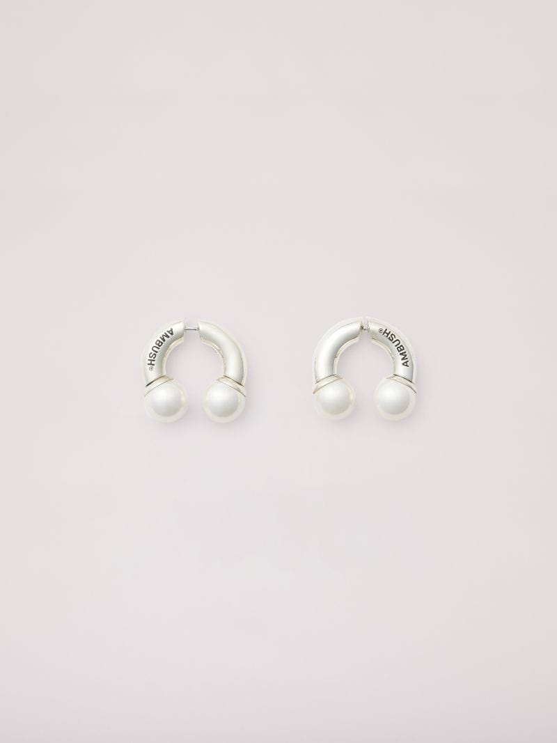 Pearl Barbell Earrings - 1