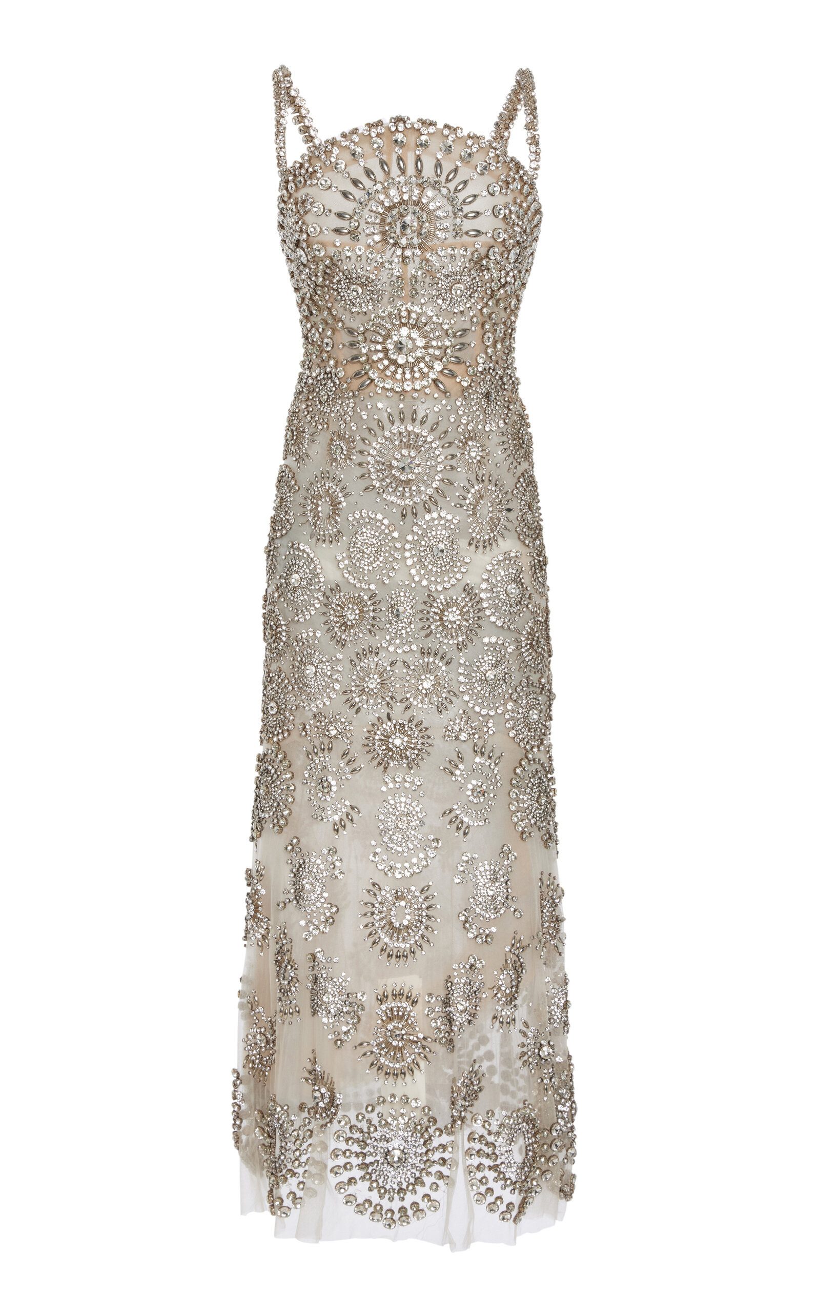 Embellished Tulle Midi Dress silver - 1
