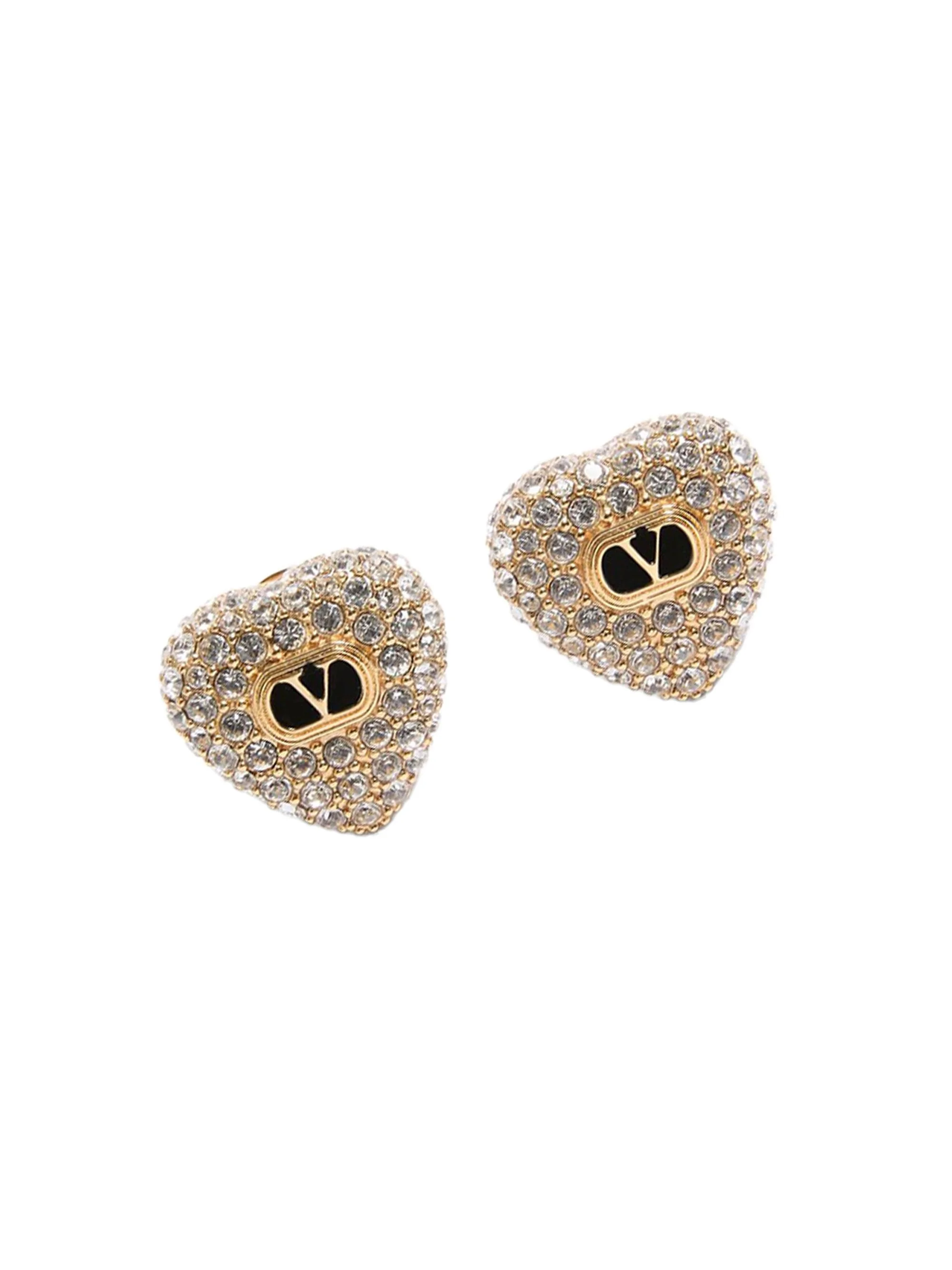 Women's Coeur Royal Earrings in Metal, Enamel and Swarovski Crystals - Gold Crystal - 1